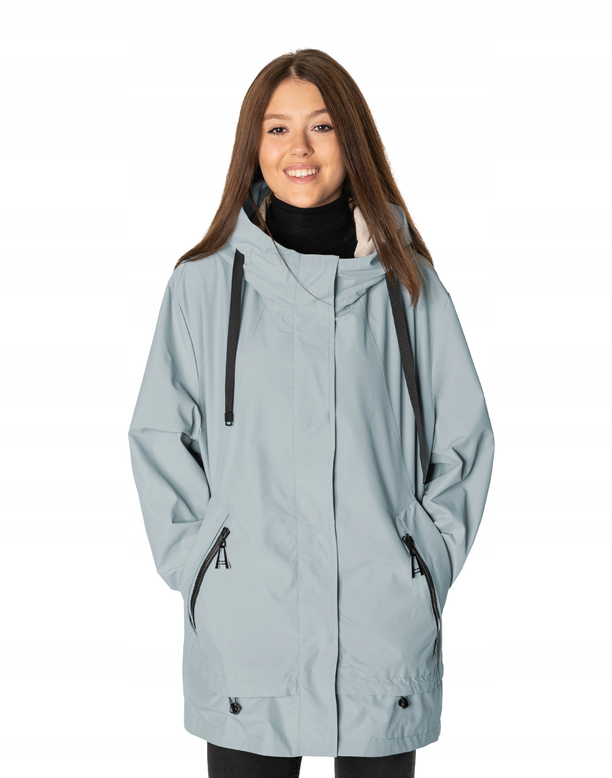 Dámská přechodná bunda, Kabátek s kapucí velikost L F801-03 60/62