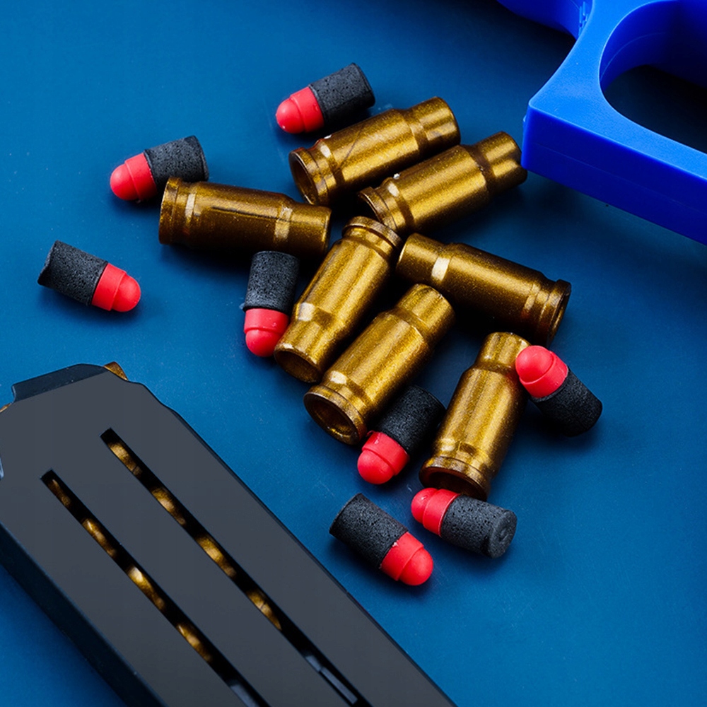 Pistolet MIĘKKA PIANKA ZABAWKA BULLET GUN, WYRZUTEM POWŁOKI Materiał plastik