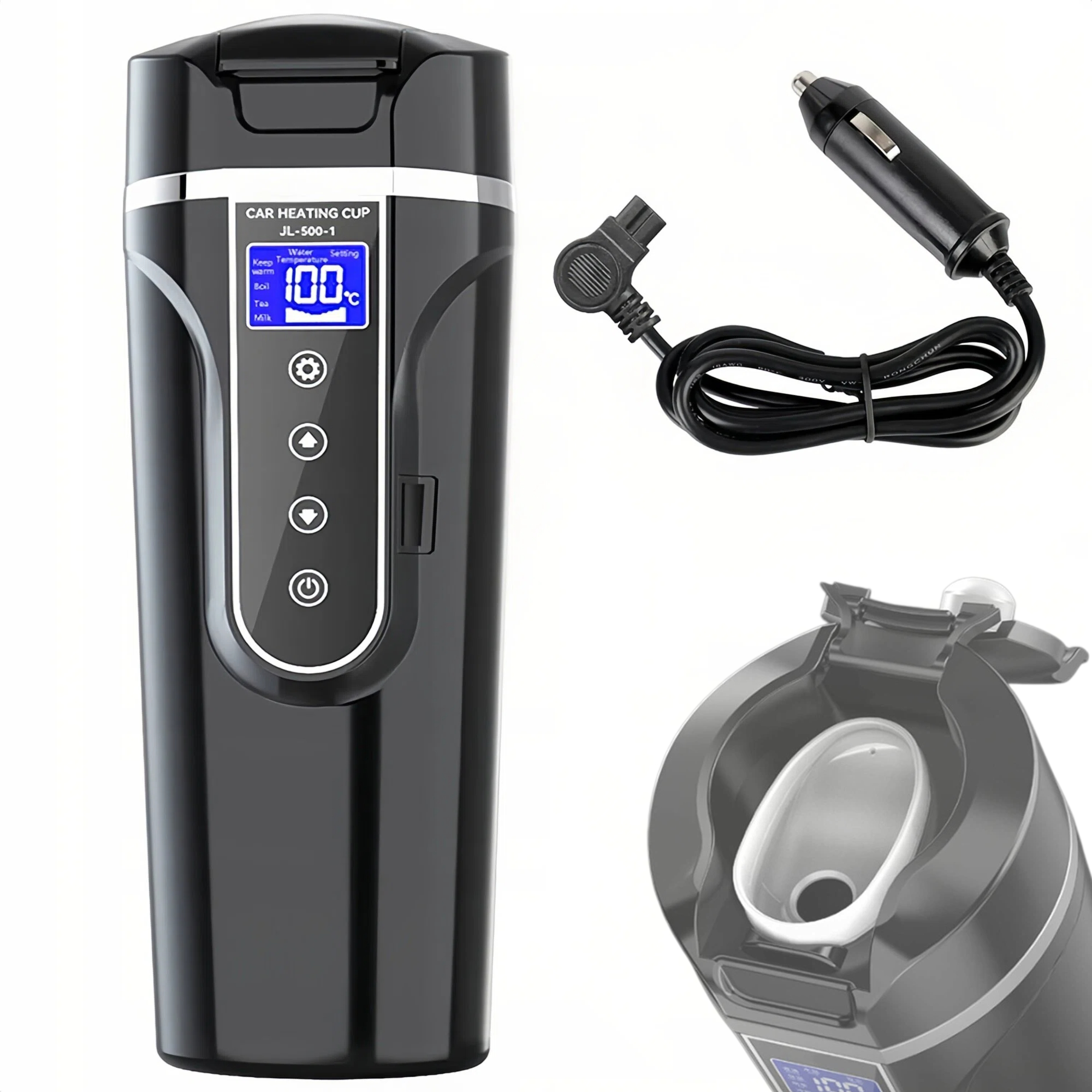Termohrnek Na Kávu Do Auta Vyhřívaný Automobilový Hrnek 12V/24V Nový