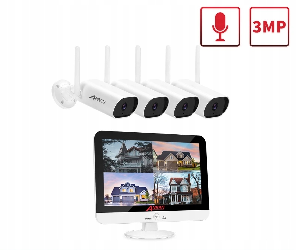 Wifi Monitorovanie Záznamníka V Monitore KAMERY1080P Anran K9608E-12W