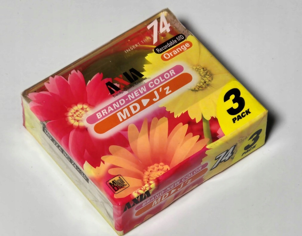 Minidisc MD Axia MD Jza Rg 74 3 Pack 3 Ks Fólie Japan