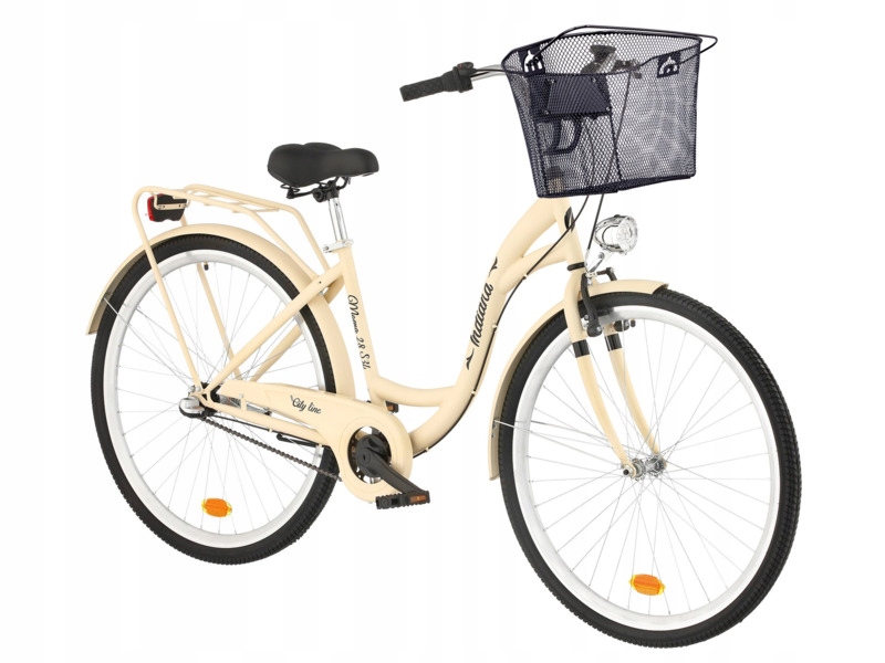 Rower miejski Indiana Moena S3B 28 cali damski Cappuccino Koszyk Stalowy