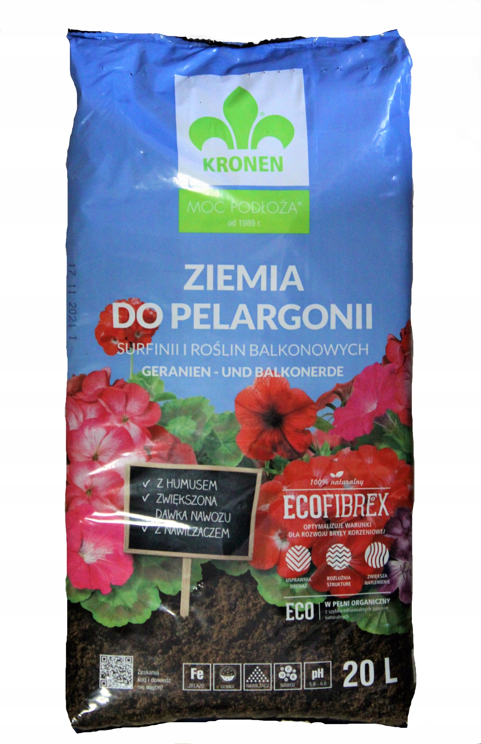 

Ziemia do pelargonii surfinii Kronen 20 L