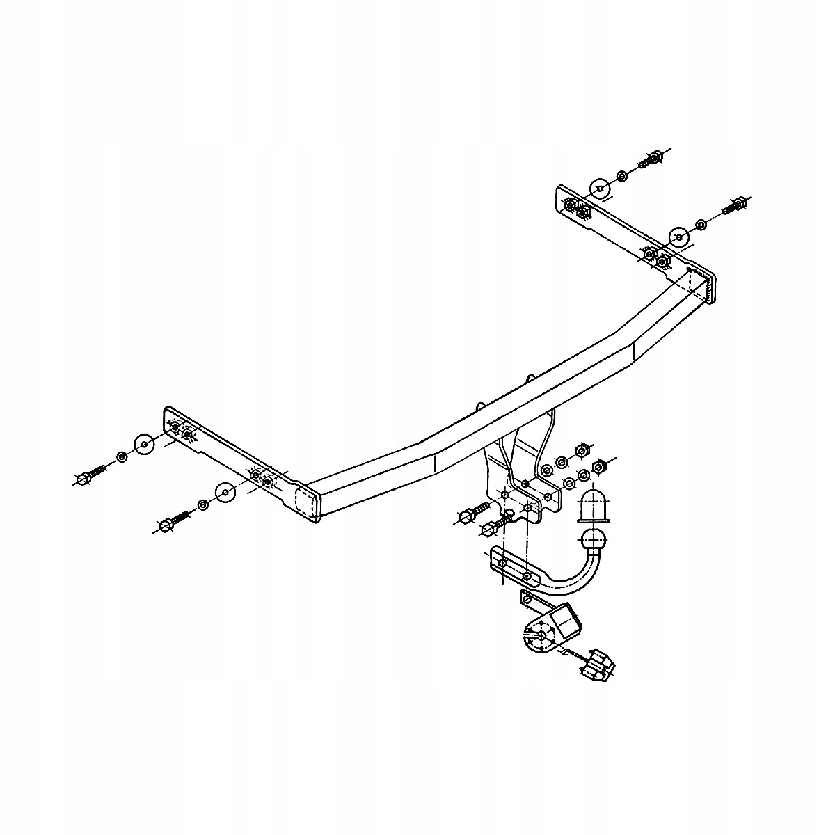 Hak holowniczy Audi A3 8L Hatchback 96-03 WIĄZKA 7 PIN GRATIS Nowy Producent Steinhof