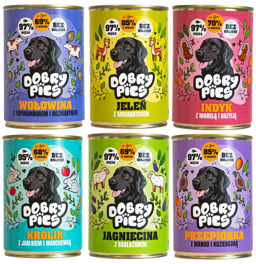 Levně Dobry Pies vlhké krmivo pro psy Set MIX Chutí 6x400 g