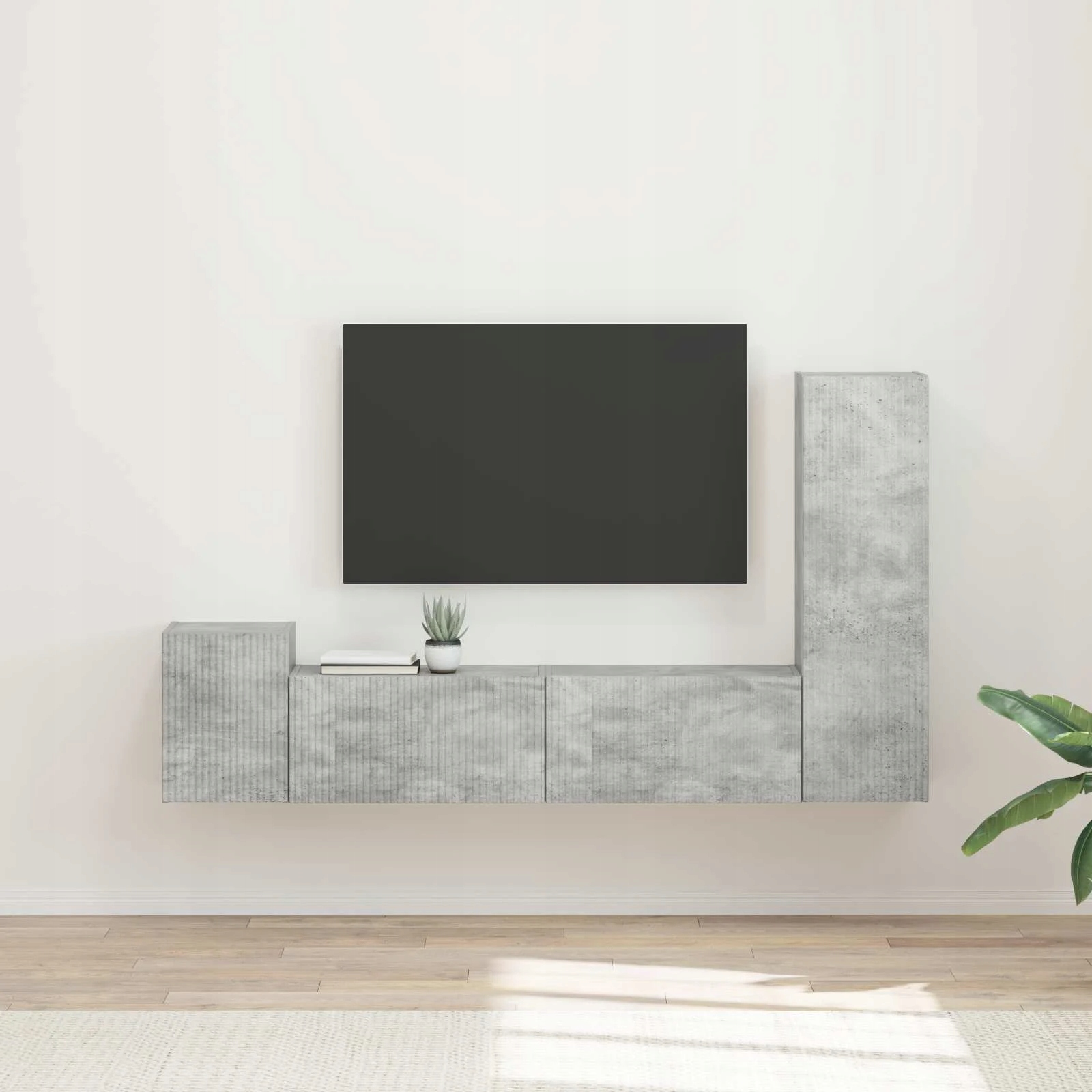 vidaXL Zestaw szafek Rtv 4 pcs Betonowy szary Materiał drewnopochodny