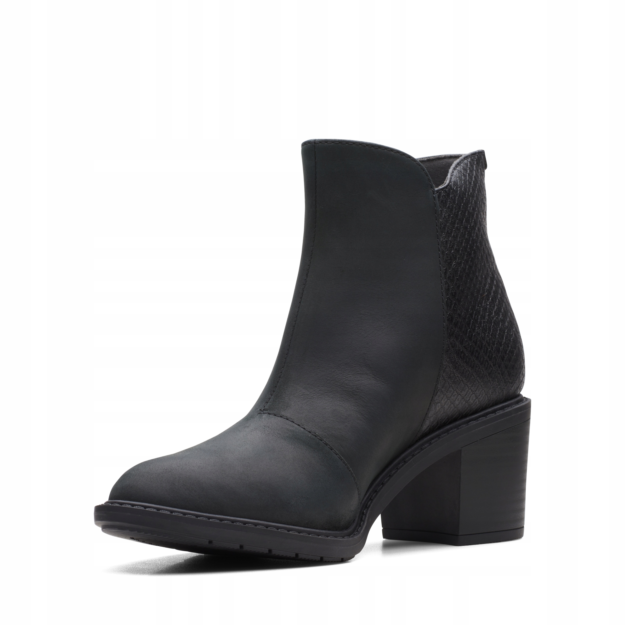 Botki damskie Clarks Scene Zip skórzane czarne 41 Rozmiar 41