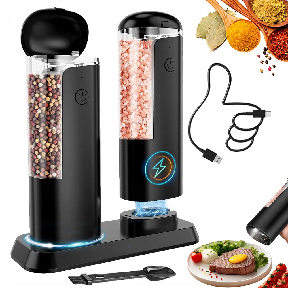 Elektrický Mlýnek Na Pepř A Sůl – Sada 2 Kusů – Vynikající Dárek