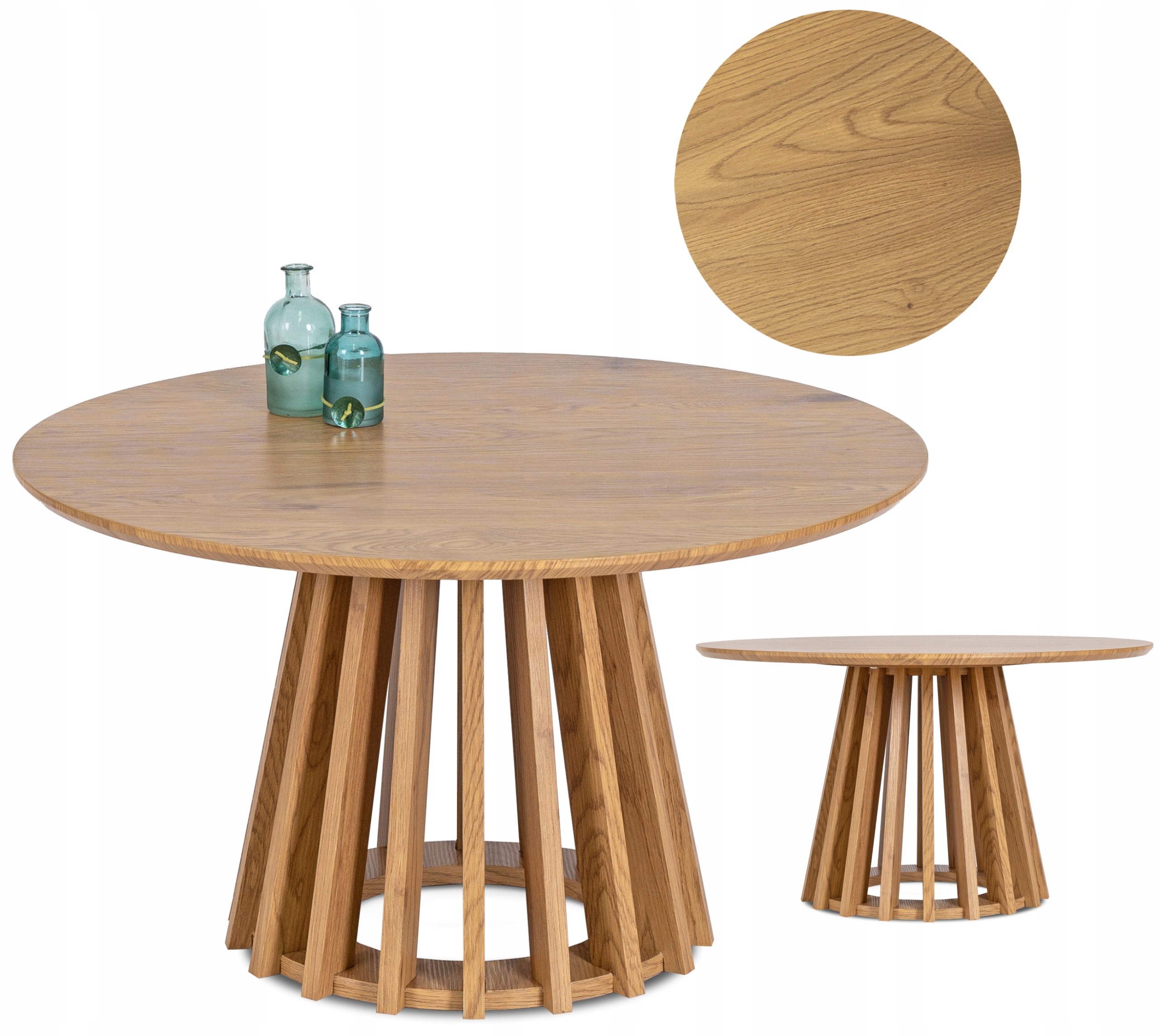 Kulatý konferenční stolek Velký dub Moderní loft Velká lavice Harper Max