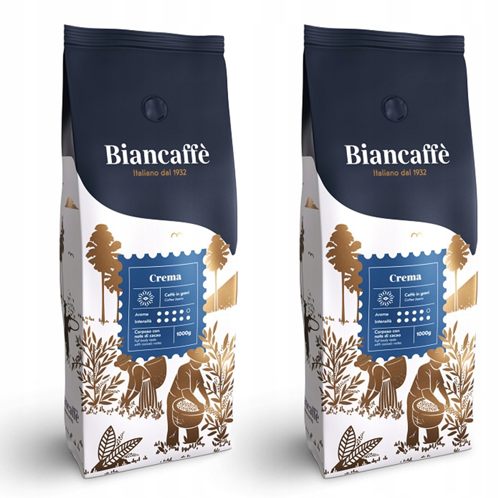 Levně Italská káva káva Biancaffe Espresso Crema pražená klasická 2 x 1 kg