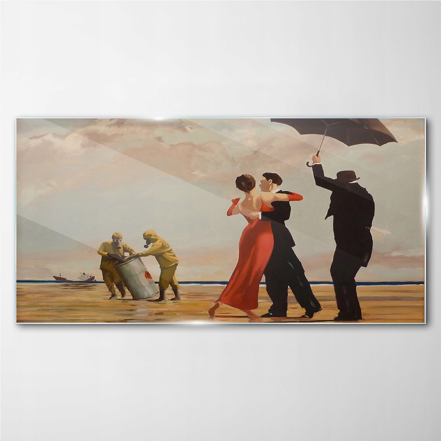 

Foto-obraz szklany Plaża ratownictwo Banksy 140x70