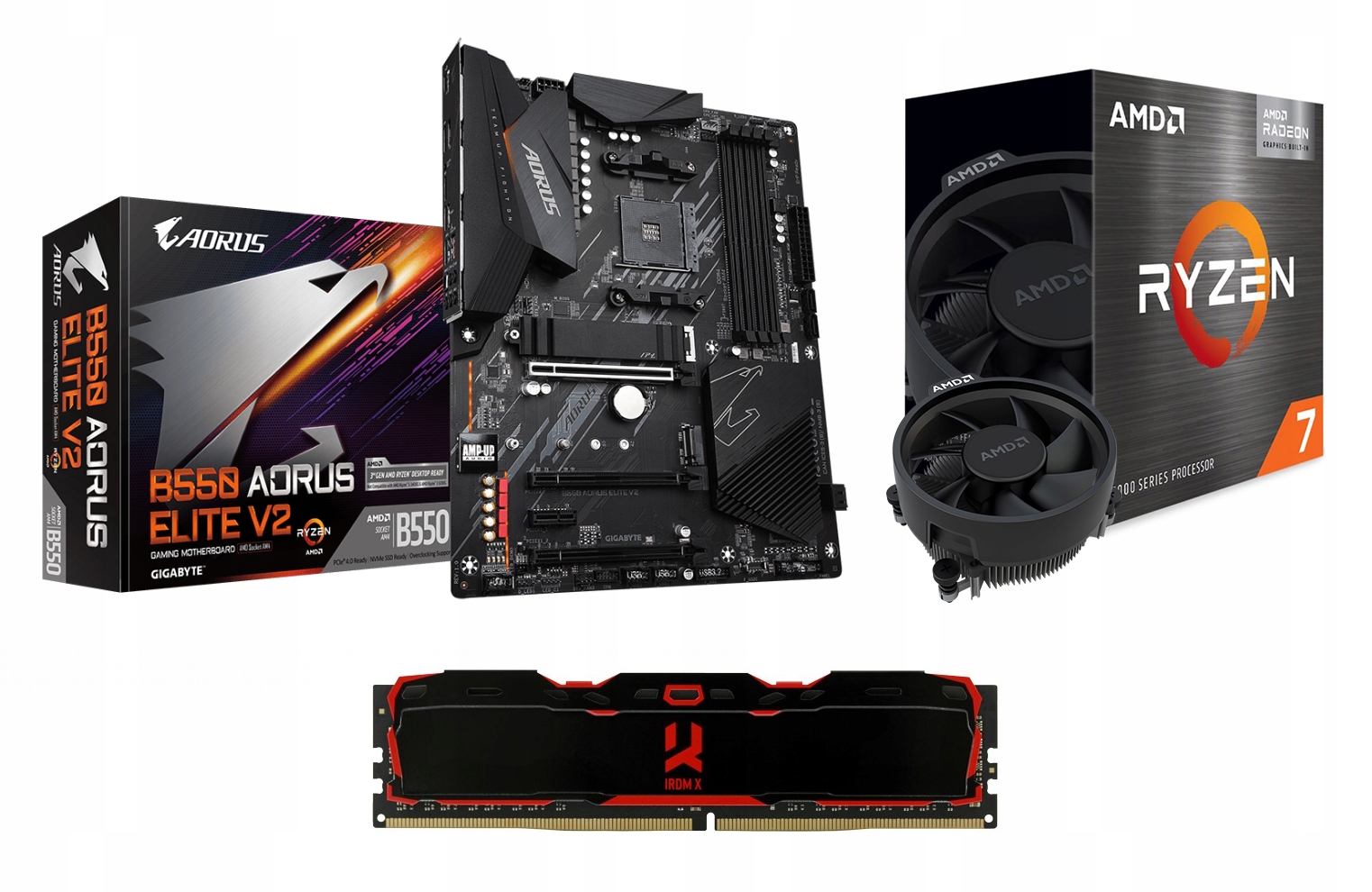 Zestaw AMD Ryzen 7 5700G + B550 AORUS + 32GB 3200