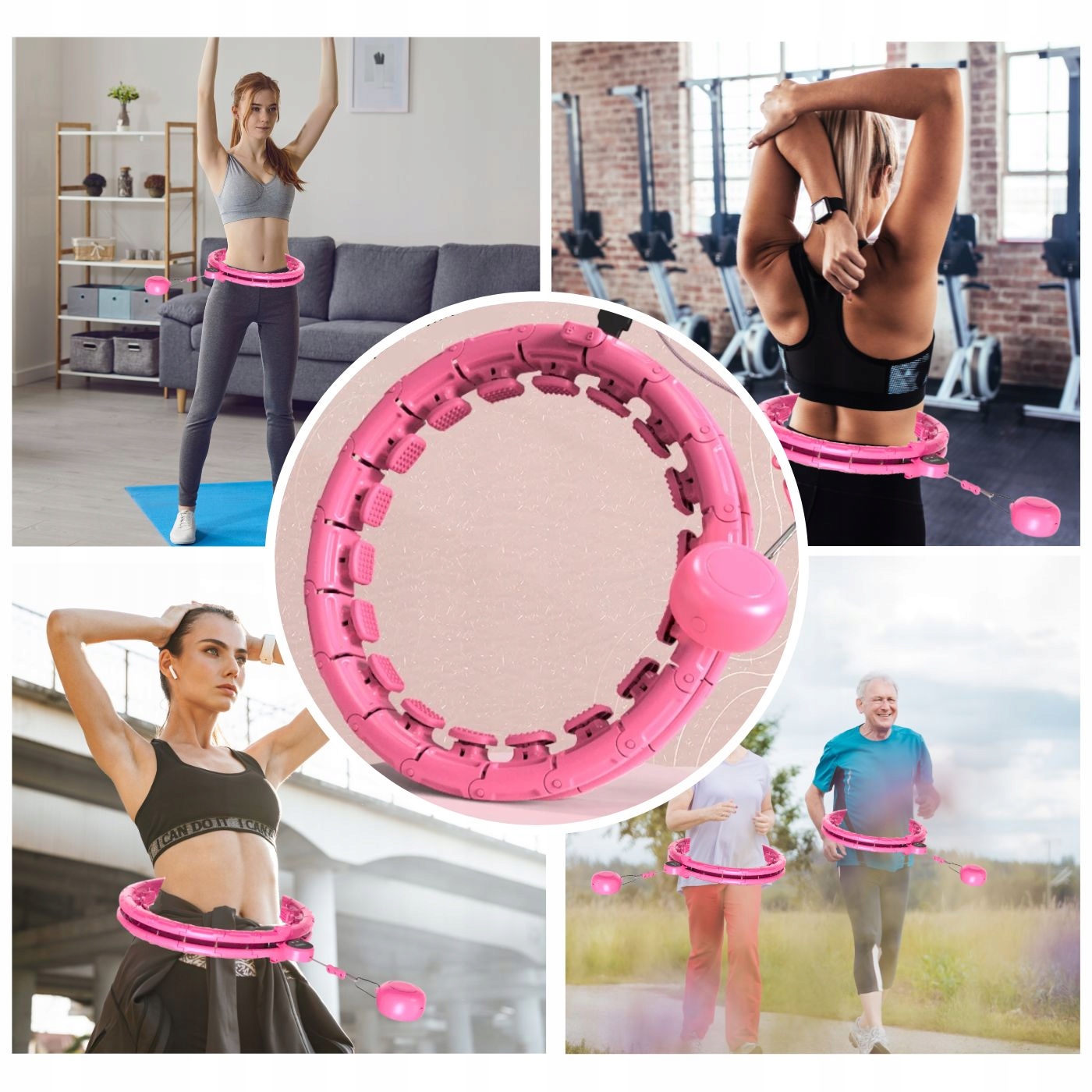 HULA HOP Z OBCIĄŻENIEM I LICZNIKIEM DO ĆWICZEŃ SMART Z WYPUSTKAMI PLUS SIZE Model 1