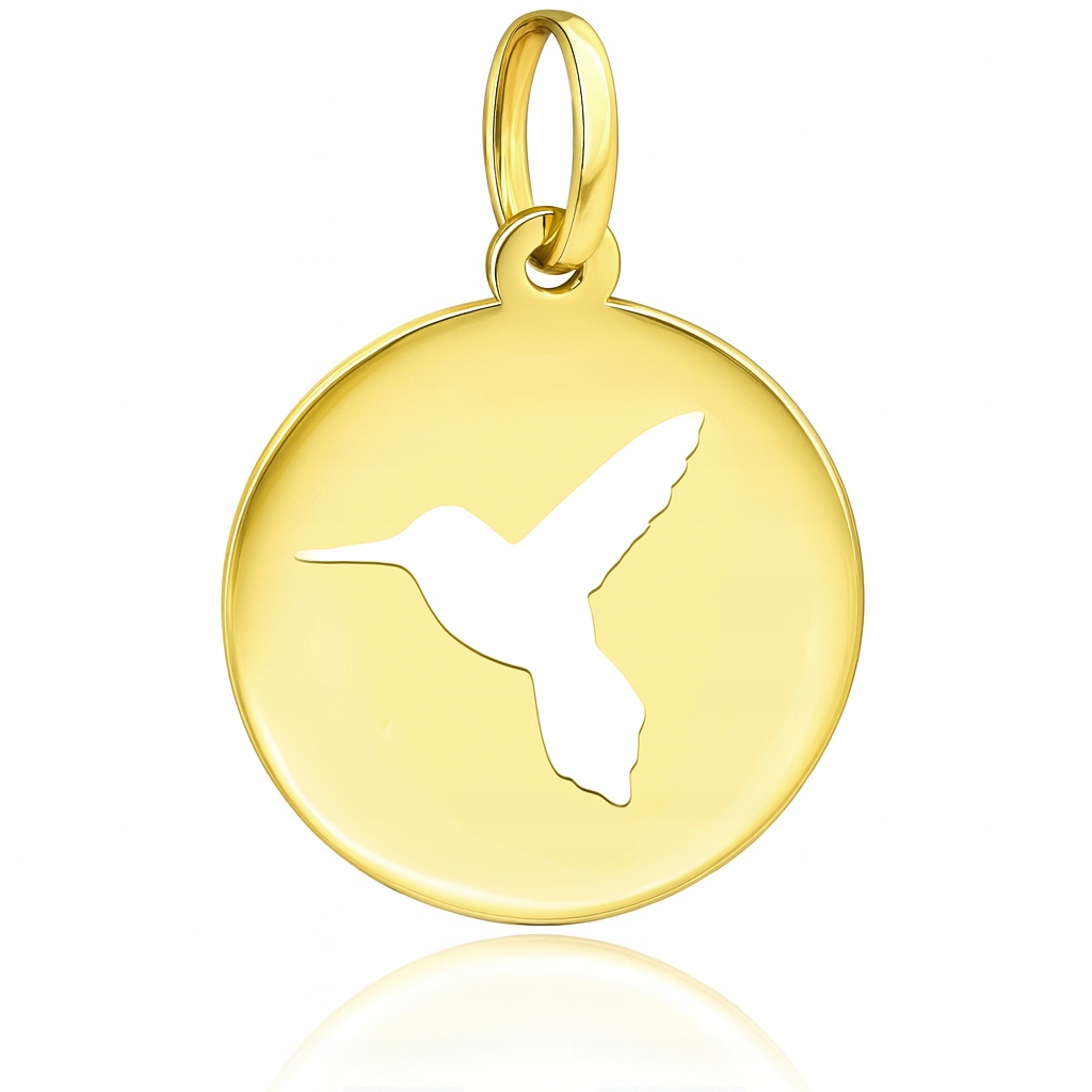 Zlatý přívěsek kolibřík v kolečku Pr. 585