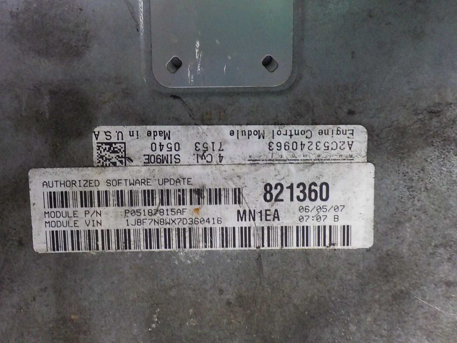 JEEP COMPASS computer Centralina P05187815AF A2C53240963