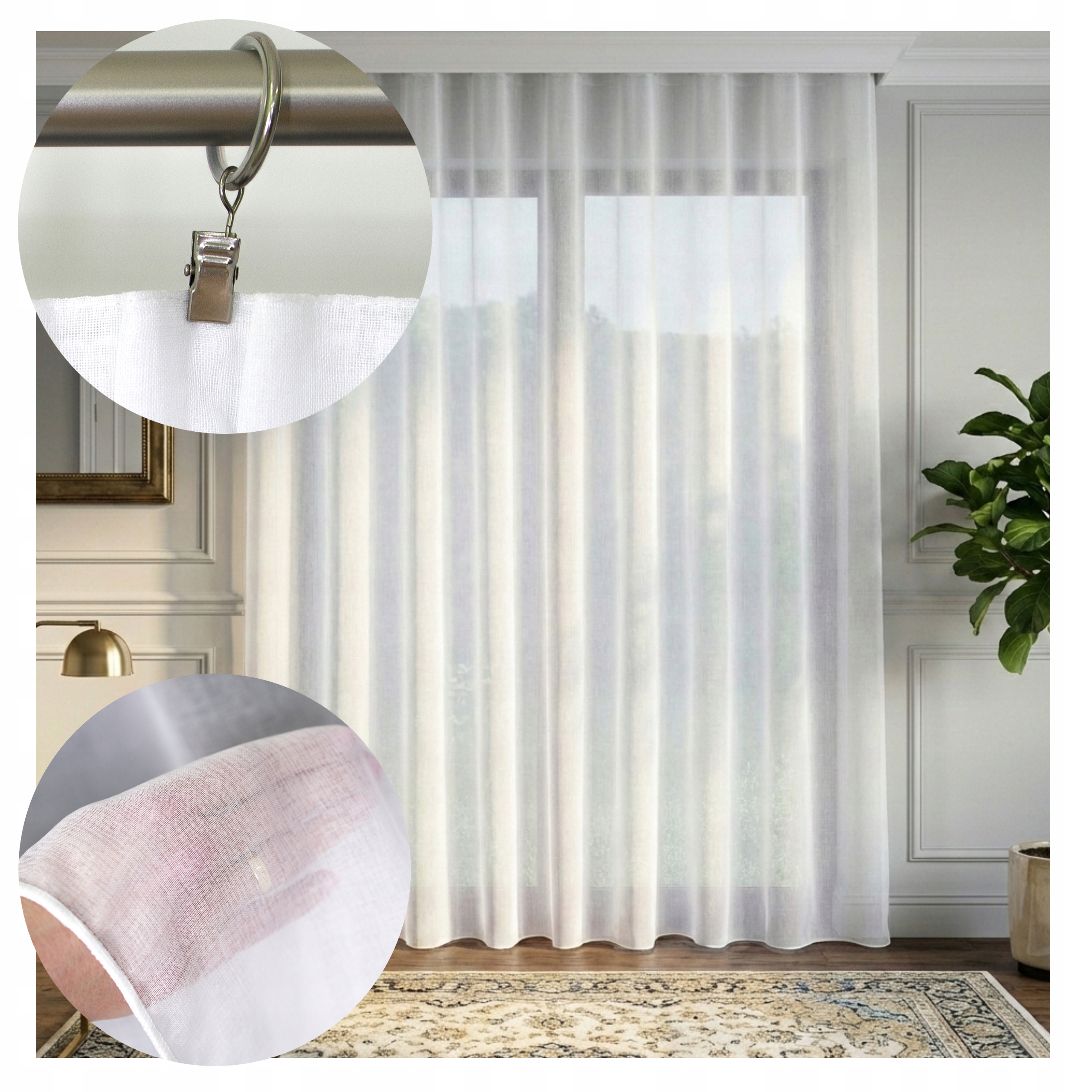 Záclona Modern Classic Etamina Gabriela 500x245 Žabky Hotová Obývací Pokoj