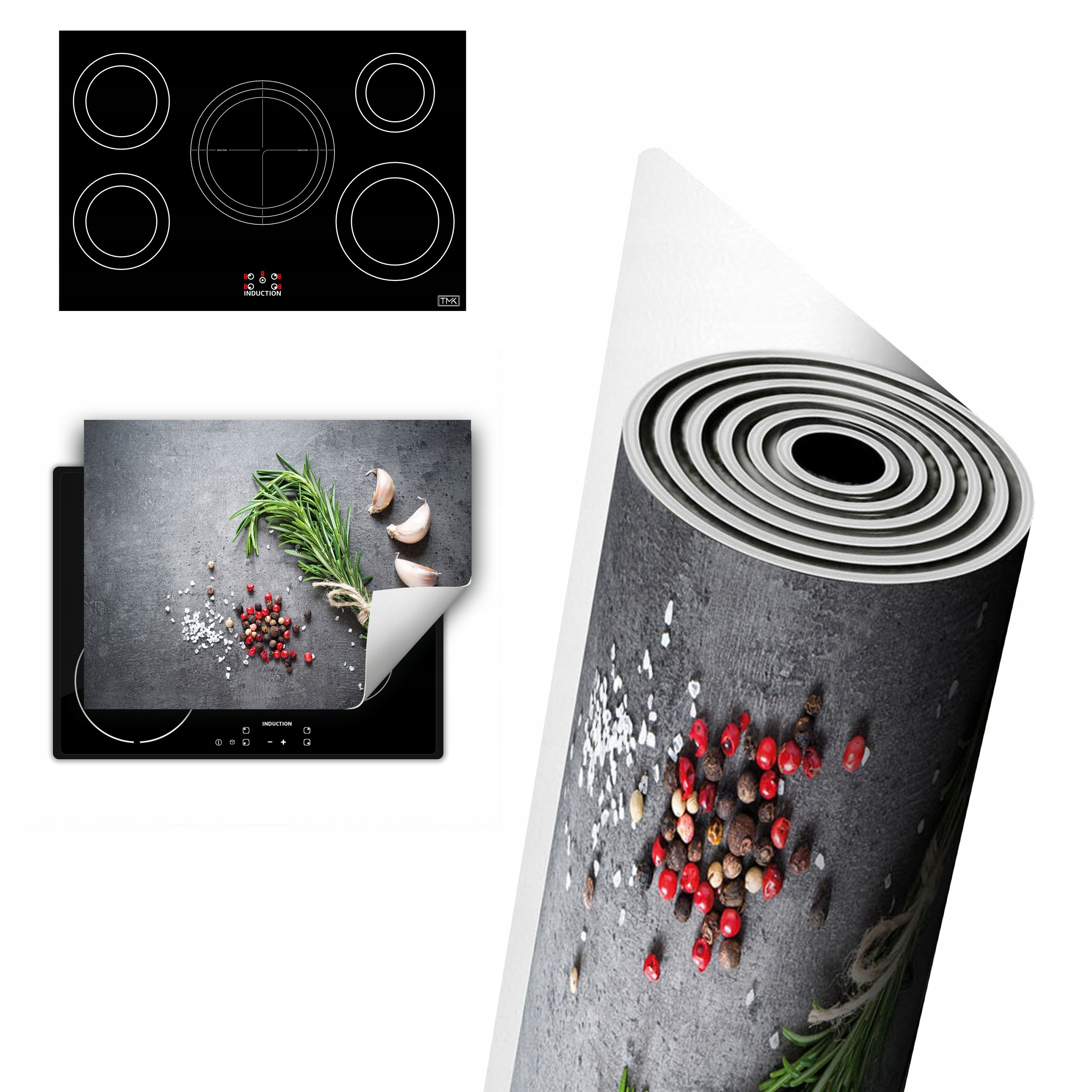 Vinylová Ochrana Na Indukci Pracovní Deska 80x52 břidlice koření