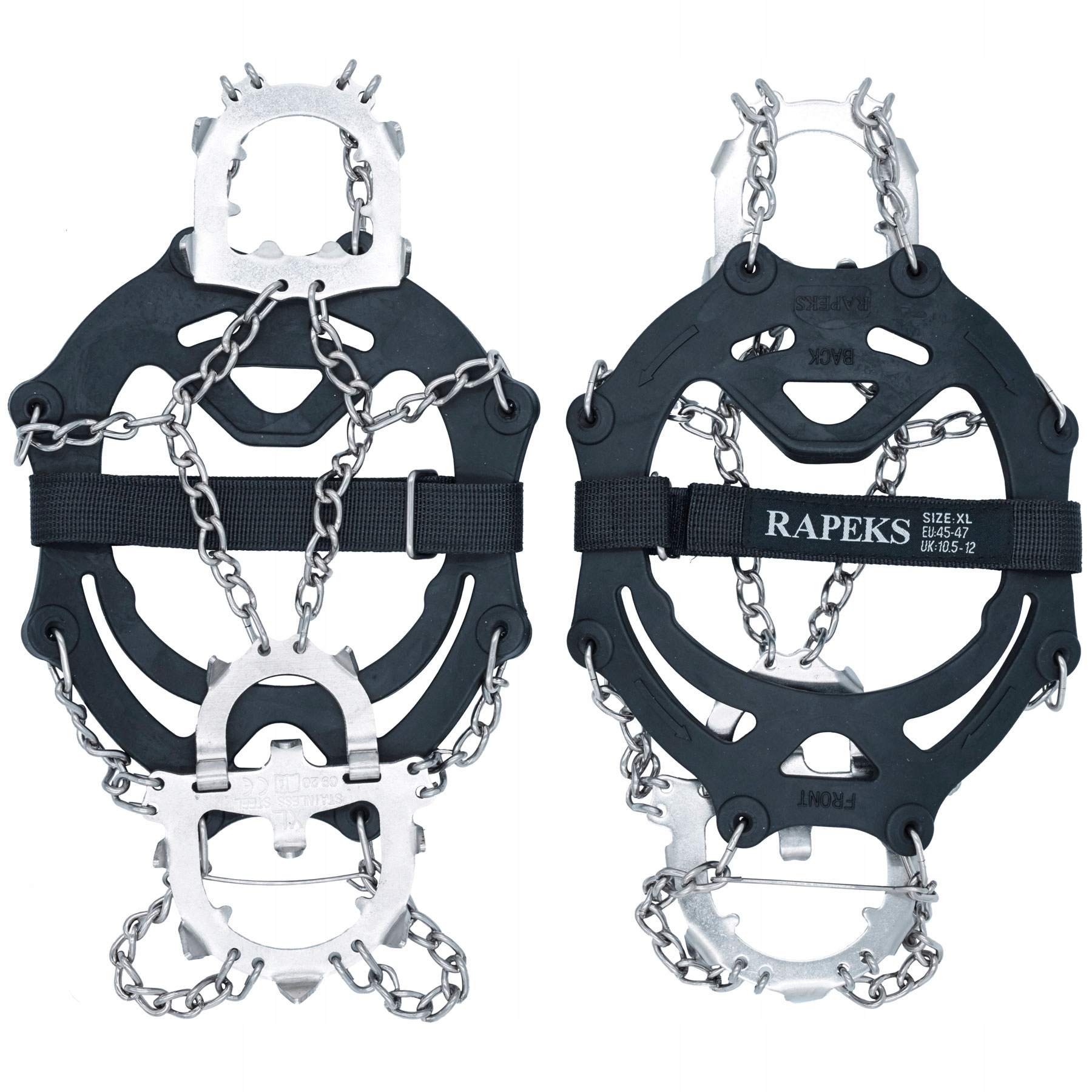 RACZKI NA BUTY ŁAŃCUCHY Z KOLCAMI | Raki turystyczne w góry Rapeks r. 45-47 Kod producenta RAP-005XL