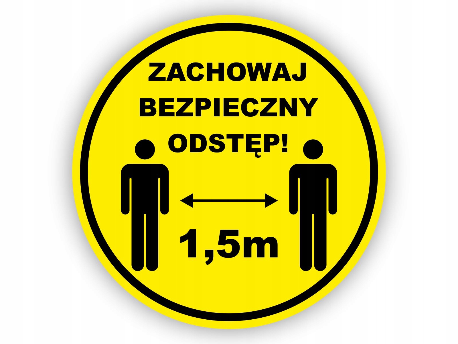 Naklejka ZACHOWAJ ODSTĘP BEZPIECZNA ODLEGŁOŚĆ 1,5m