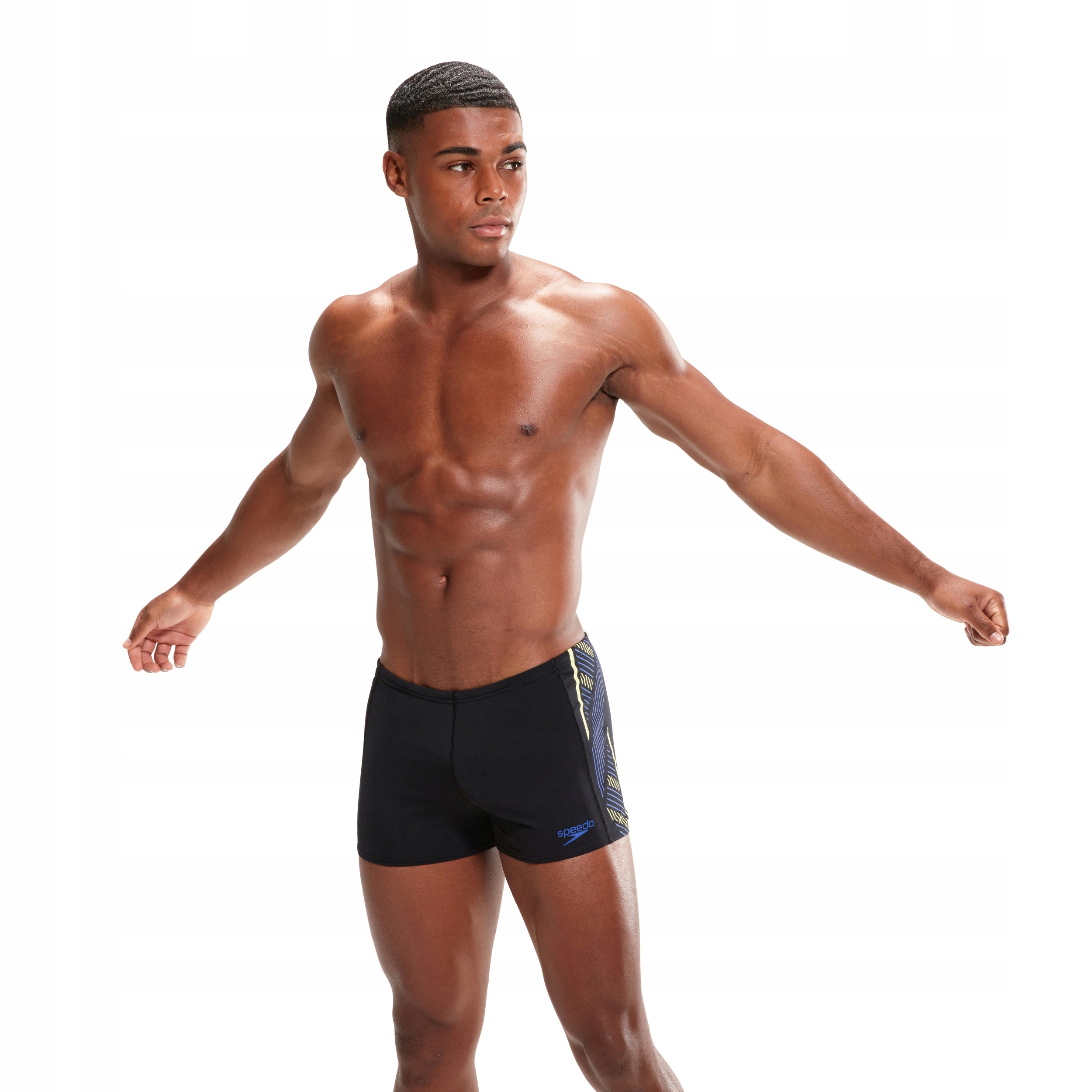 Plavkové šortky Speedo Tech Pnl Short Black/chroma Blue/spritz 32