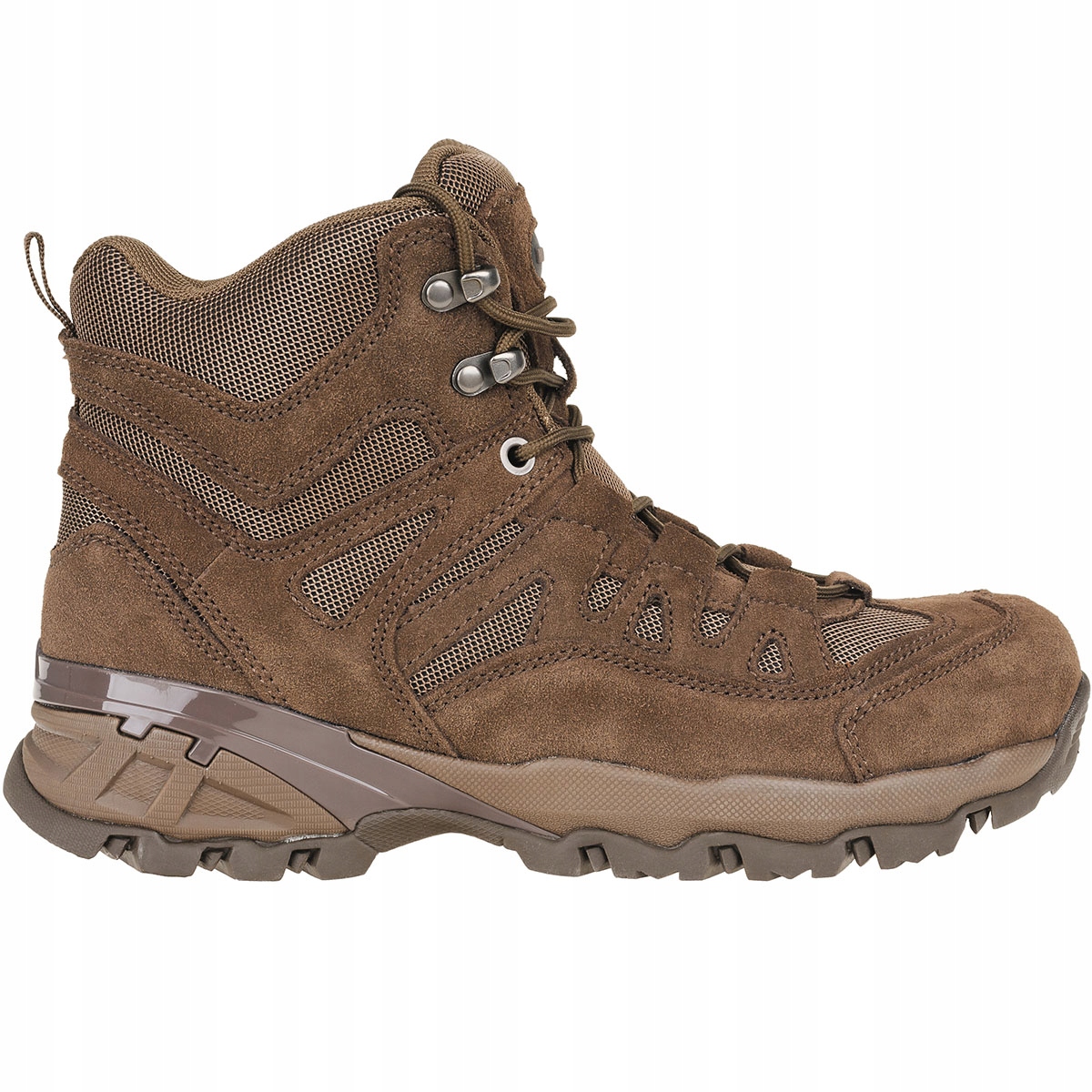 Trekingové boty vojenské vysoké kožené Mil-Tec Squad 5", hnědé, velikost 46