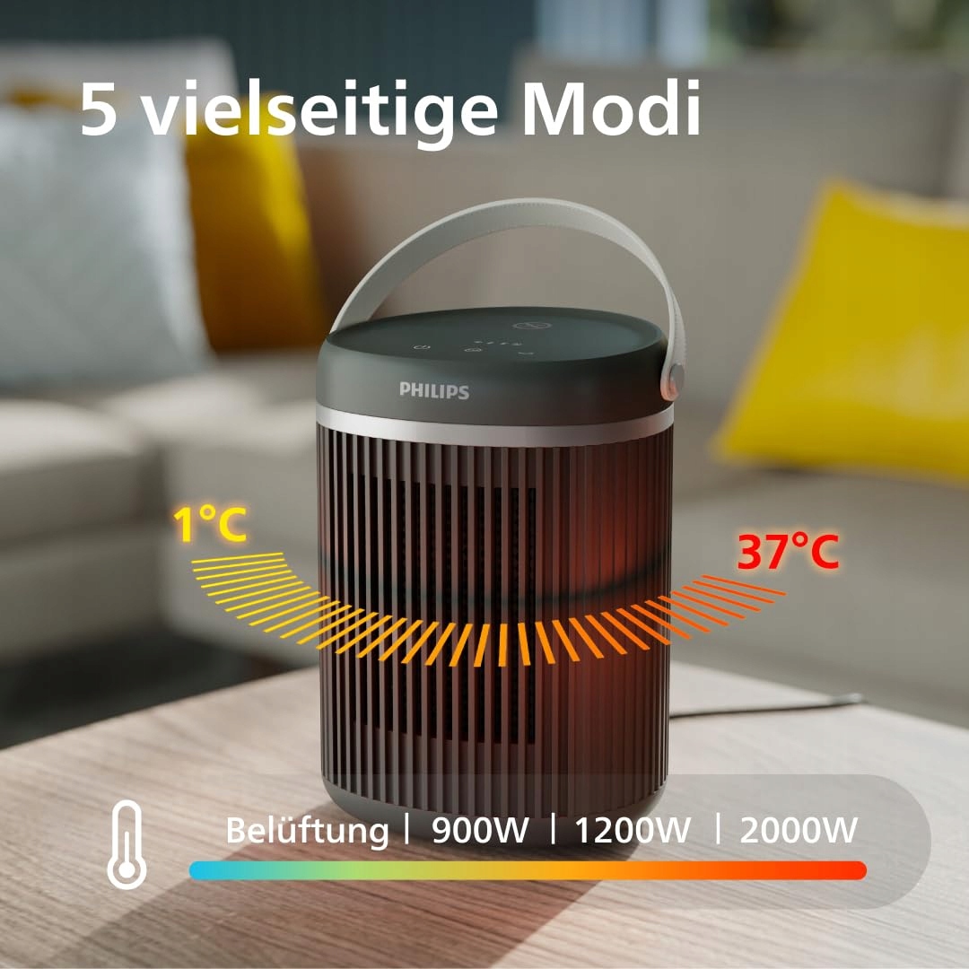 PHILIPS 3000 Series Energooszczędny Grzejnik Wentylatorowy 2000W Eco AI — miniatura 8