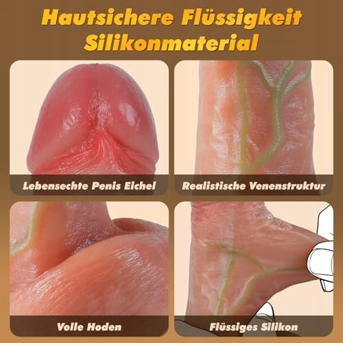 REALISTISCHE DILDOS 22CM Podgrzewany Dildo Z Funkcją Pchającą — miniatura 4
