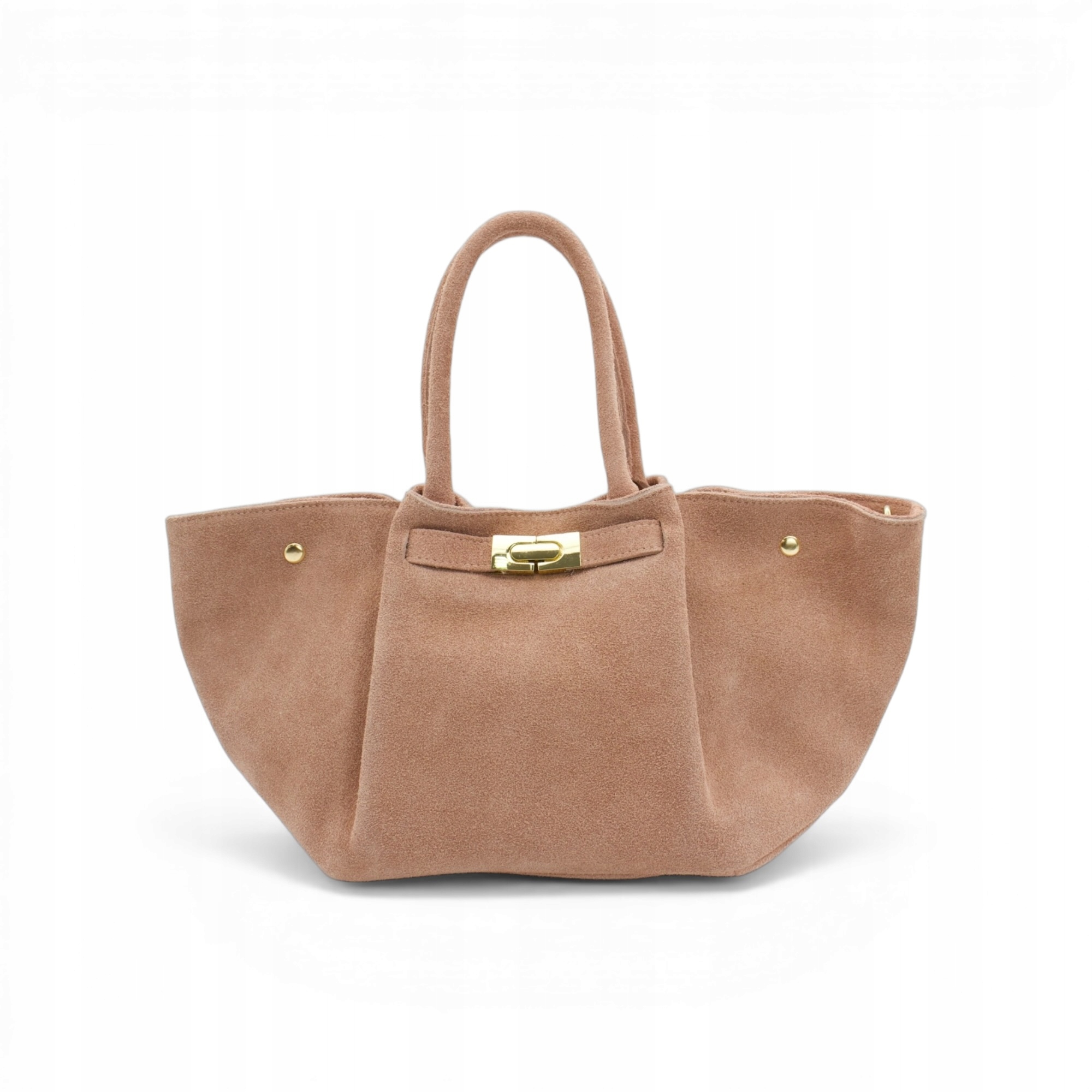 Dámská semišová kabelka Elsa-M Pudrová