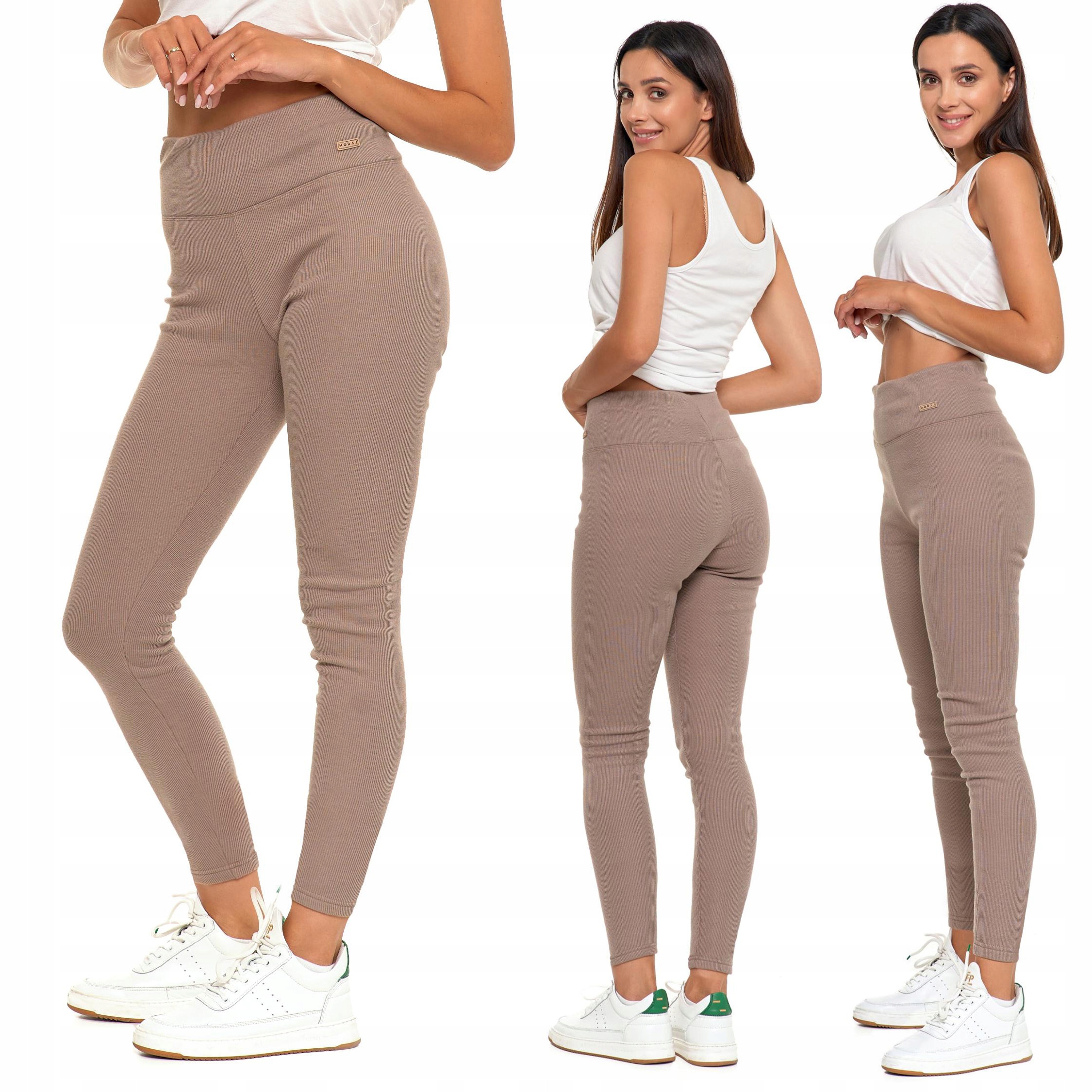 Dámské legíny s vysokým pasem, zateplené žebrováním Moraj L/XL