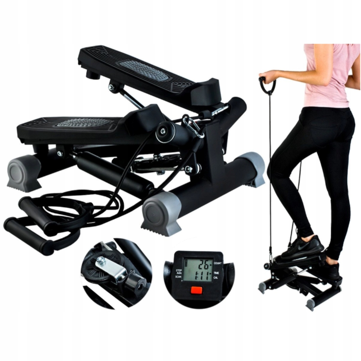 STEP STEPPER SKRĘTNY 2W1 FITNESS DO AEROBIKU LICZNIK LCD REGULACJA Kod producenta KOS0500252