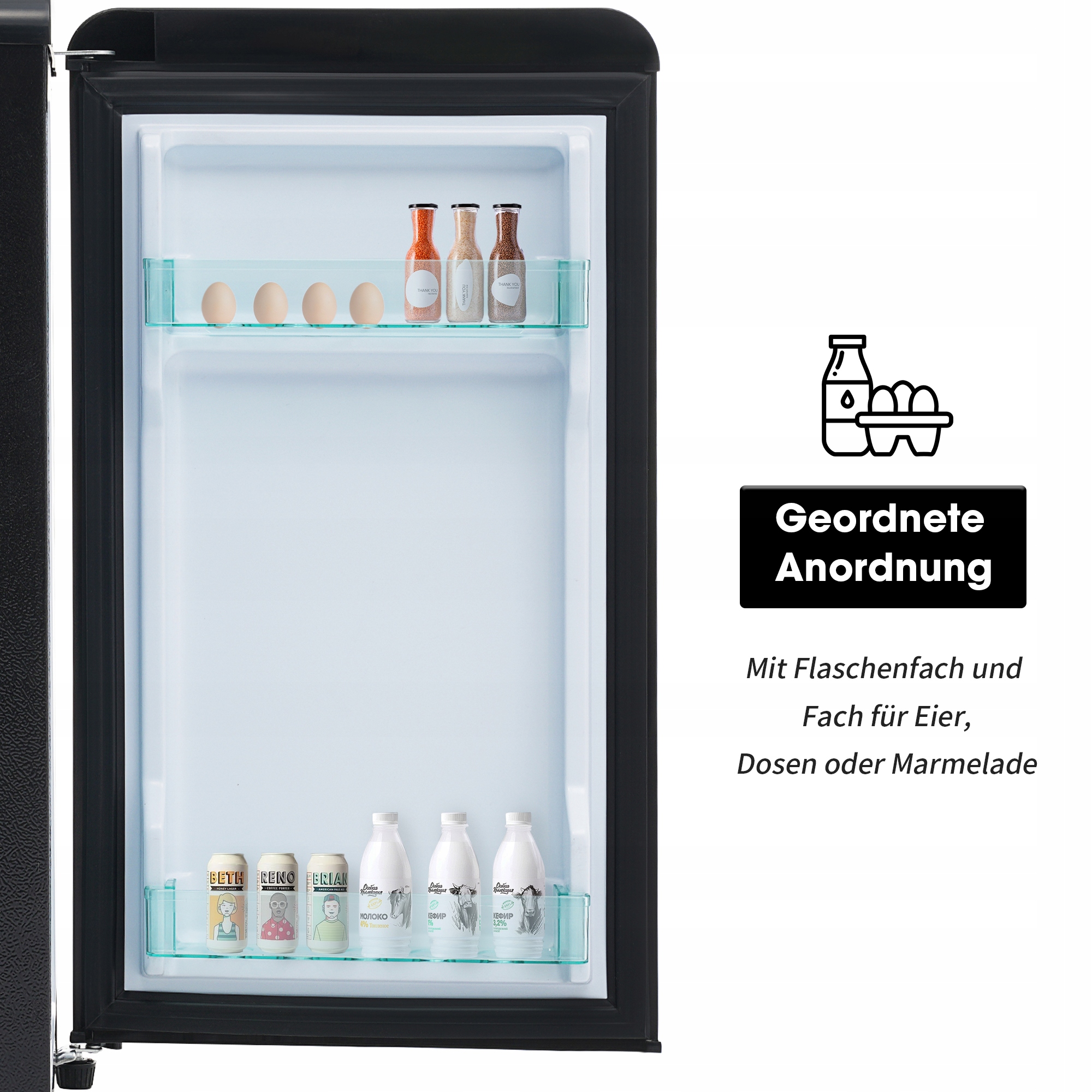 MINILODÓWKA JEDNODRZWIOWA 76L, OŚWIETLENIE LED, REGULOWANE NÓŻKI Marka bez marki