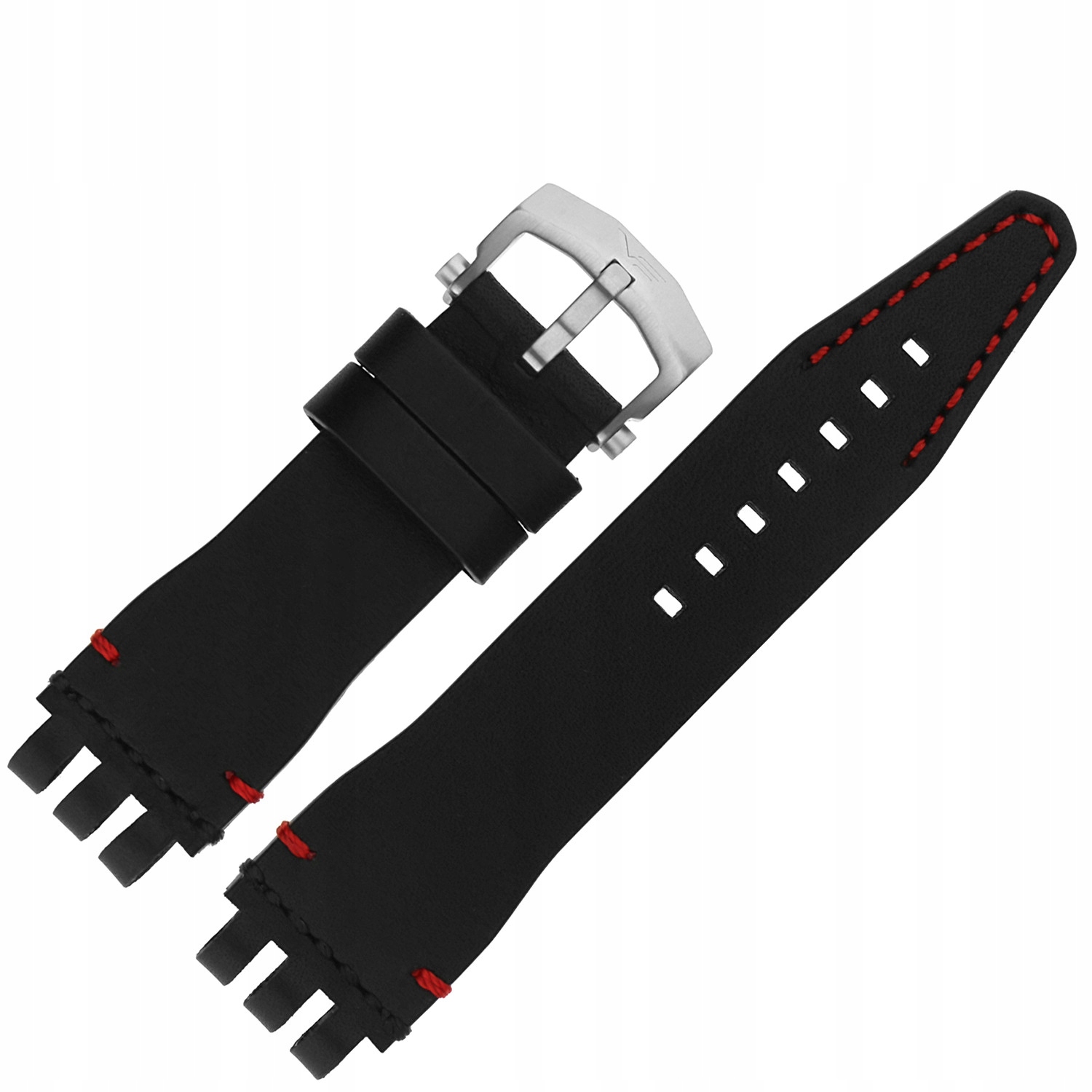 Pásek Energia 3 Kůže (A717) černý s červenou lesklou barvou