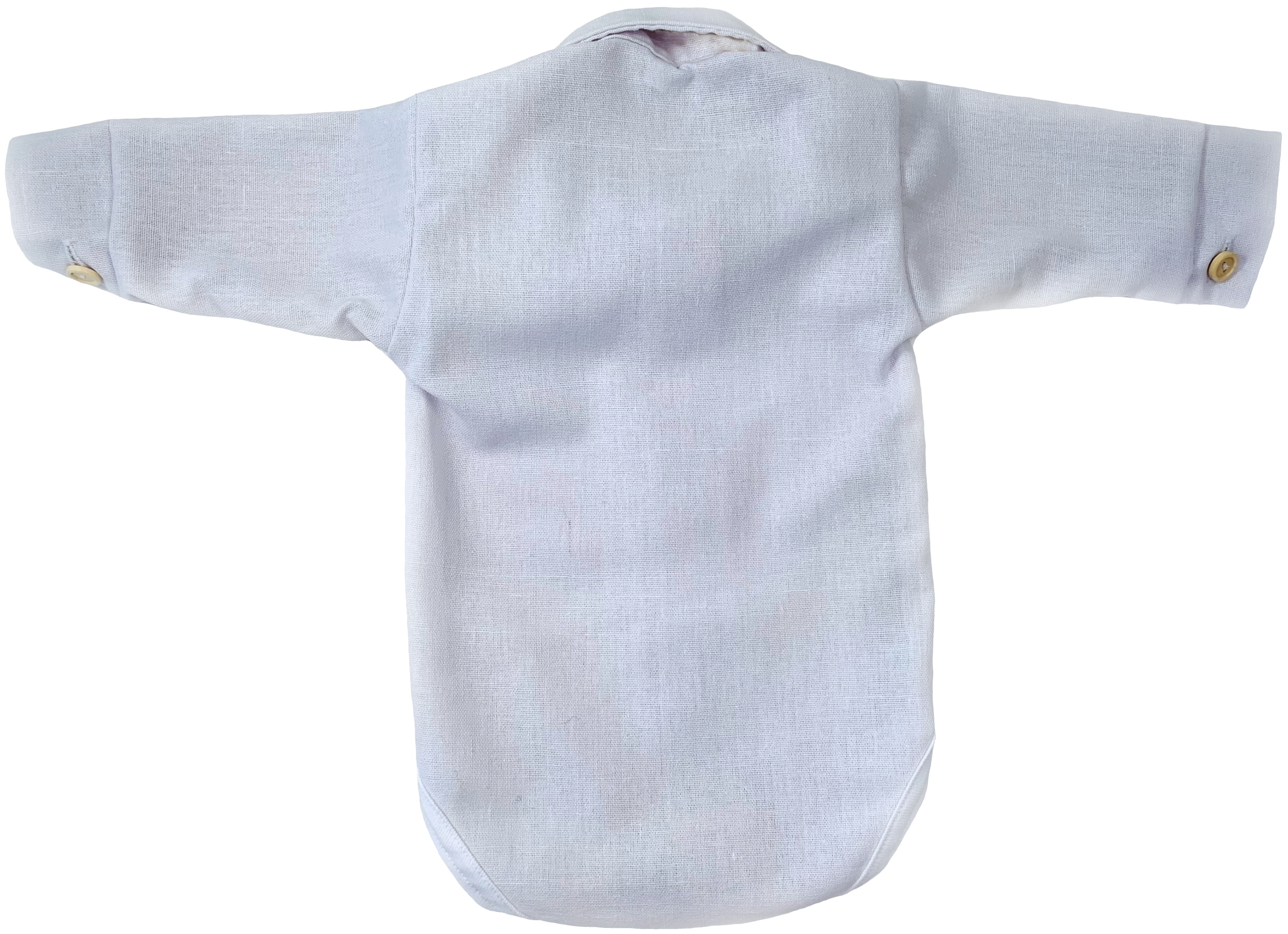 KOSZULOBODY białe lniane wizytowe 80 cm +9m len koszula Marka Dominga