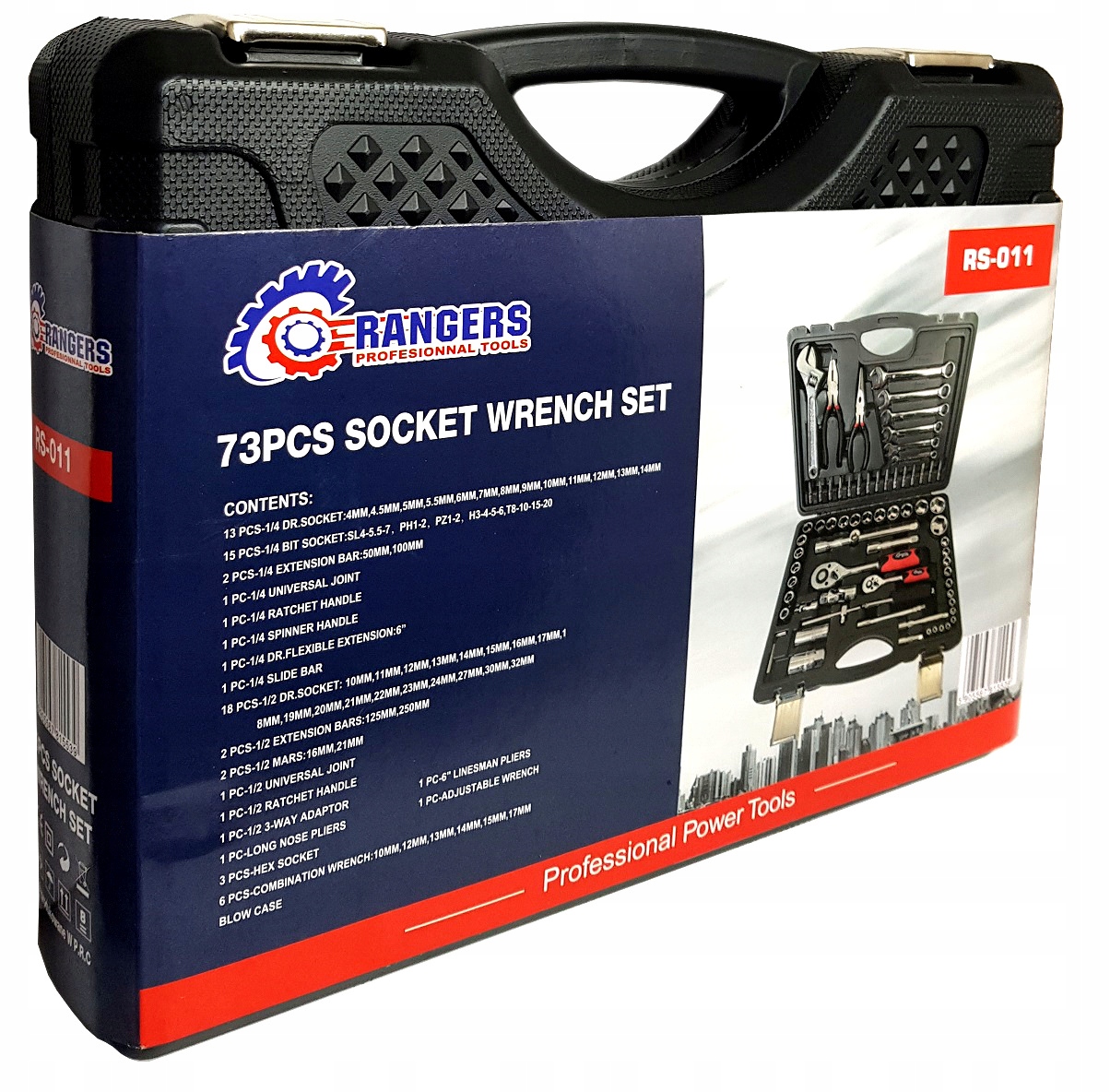 ZESTAW NARZĘDZIOWY NASADKI BITY GRZECHOTKI SZCZYPCE POKRĘTŁO - KOMPLET 73EL EAN (GTIN) 5905567815539