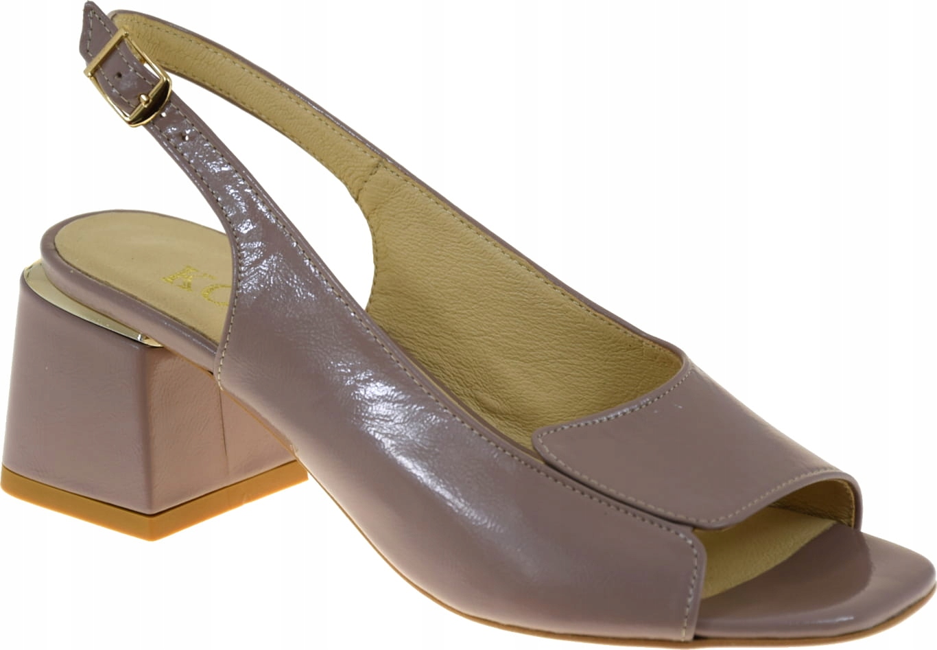 Elegantní Sandály Korda 2474 Přírodní Kůže Cappuccino Podpatek Sloupek VEL.39