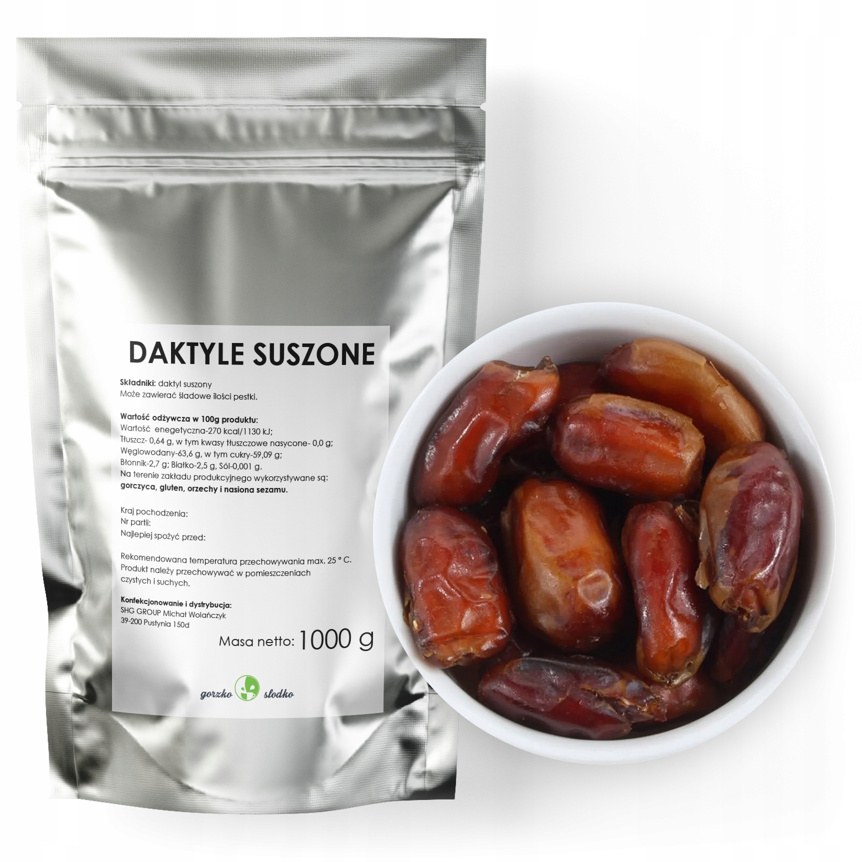 DAKTYLE suszone bez pestek najwyższa jakość 1kg