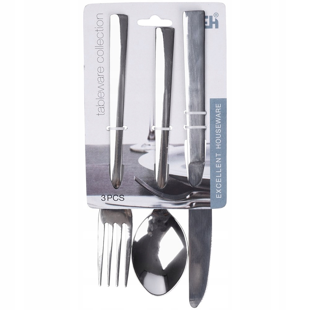 Sztućce STALOWE dla jednej osoby łyżka widelec nóż Liczba elementów w zestawie 3