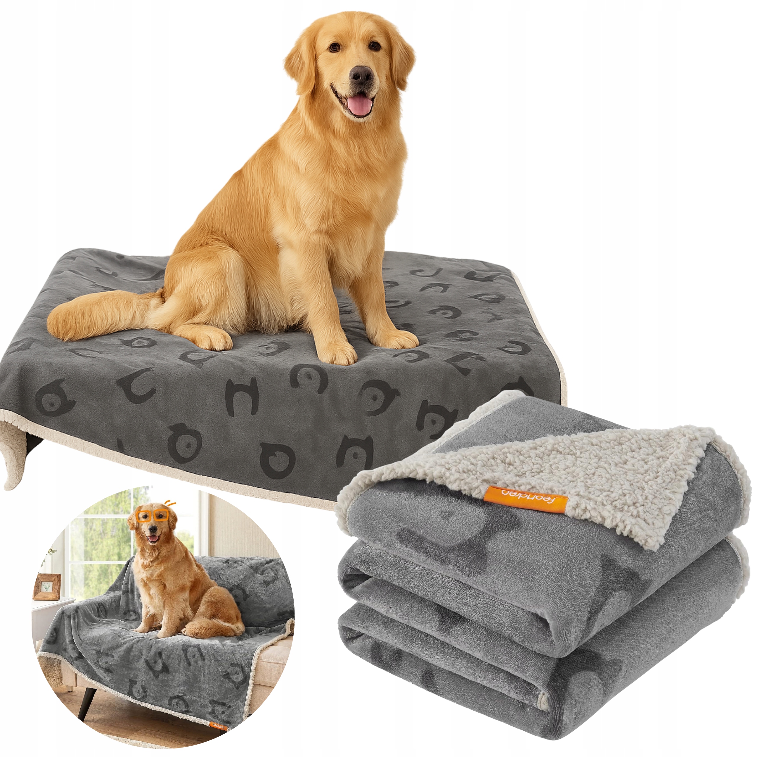 Levně Voděodolná Deka Pro Psa Kočku Zvířata Přikrývka Deka Oboustranná 203x152