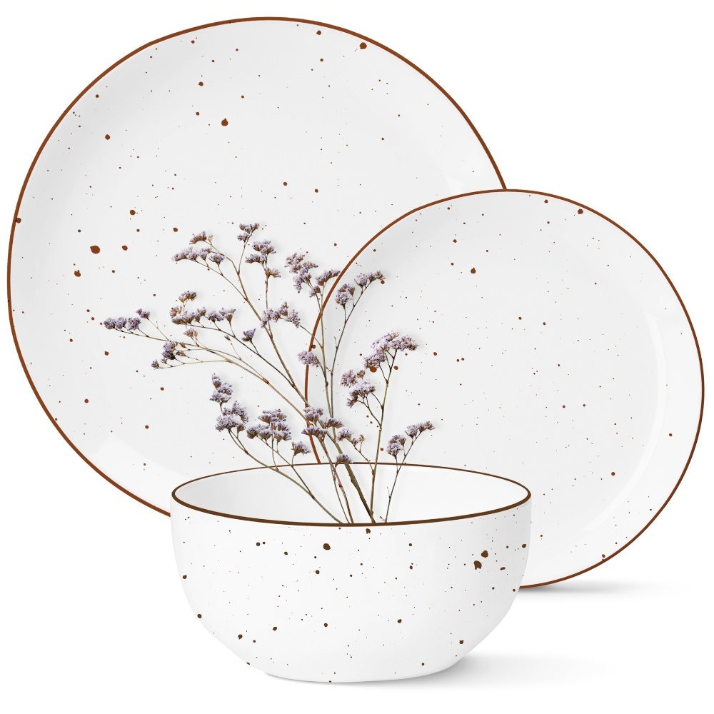 Komplet Magda Gessler Jídelní Servis Porcelánové Talíře 12el 4 Osoby Bílý