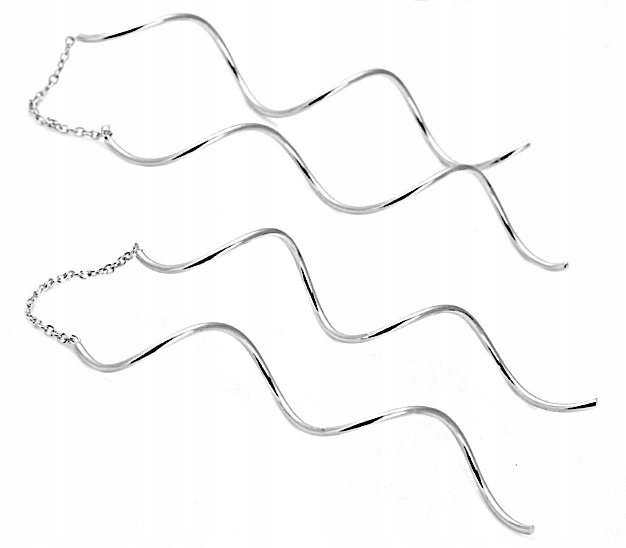 KOLCZYKI SREBRNE 925 PRZECIĄGANE DŁUGIE WISZĄCE SPIRALKI SREBRO 925 Marka Silver World