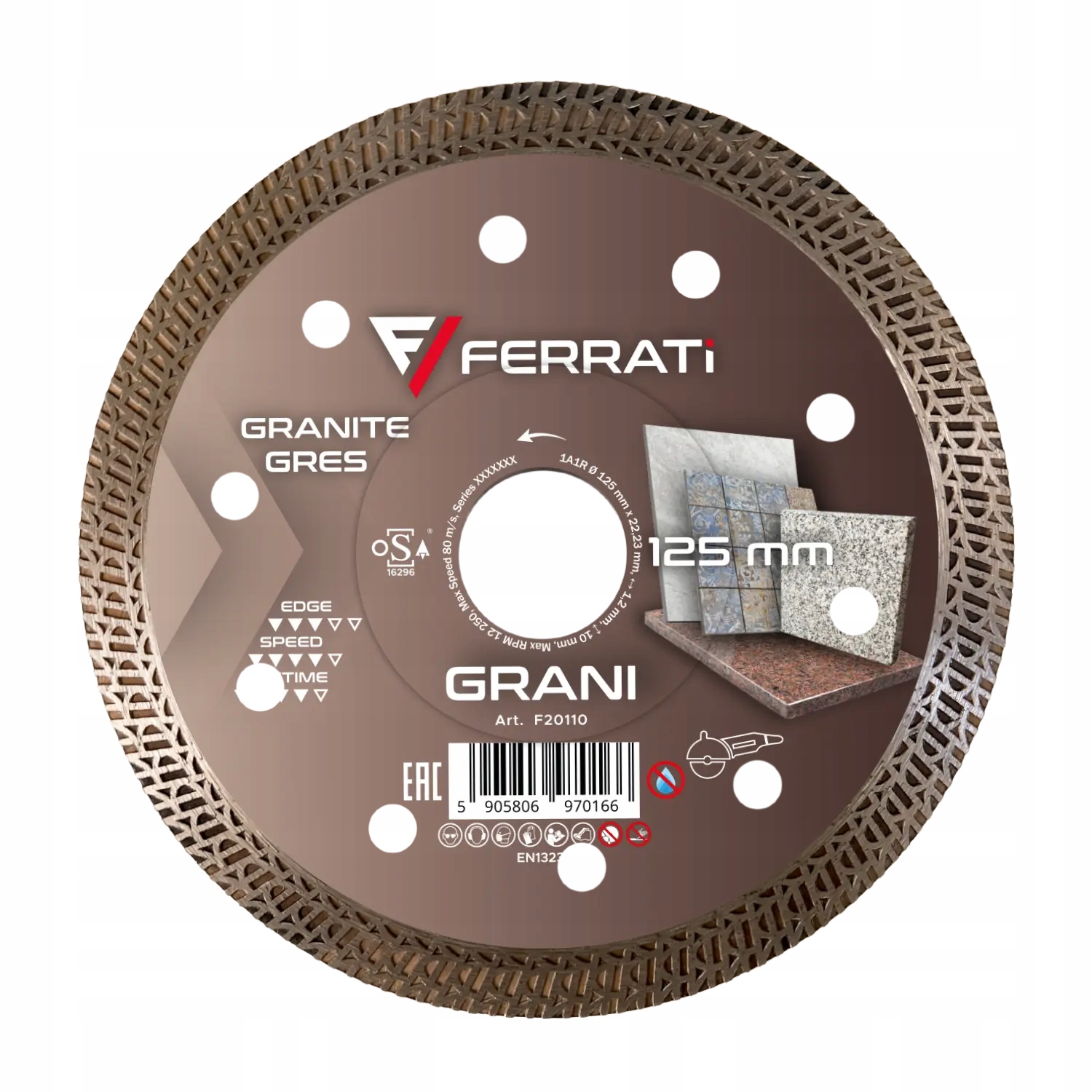 Diamantový kotouč Ferrati Grani řezný 125 mm 22,23 mm