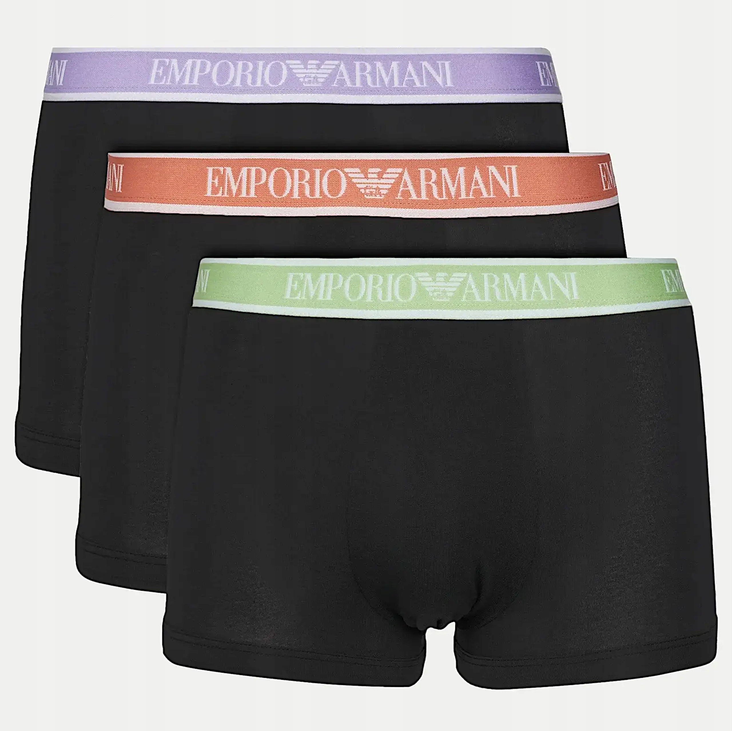 Pánské boxerky Emporio Armani 3-pack černé slipy bavlněné elastické M