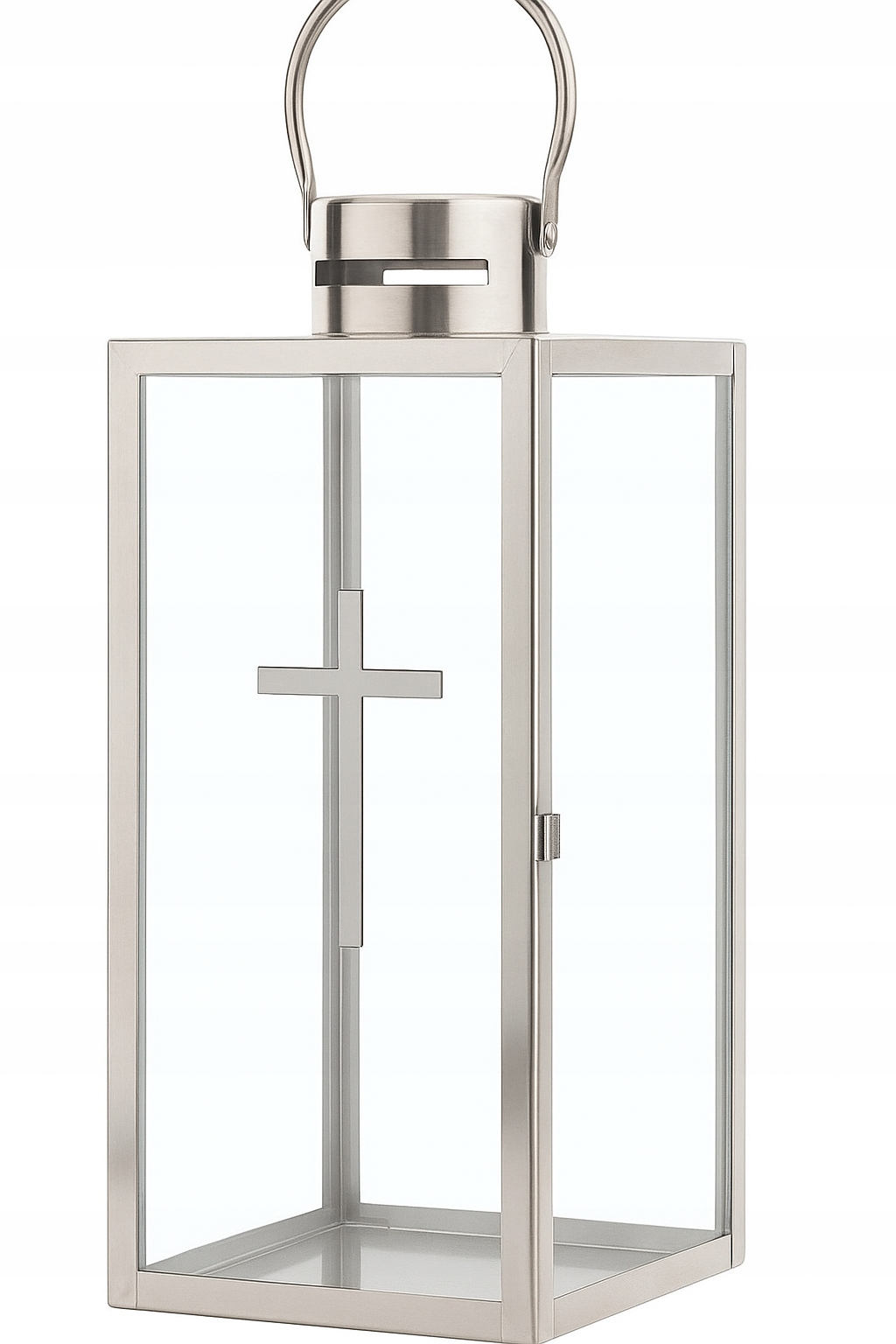 Lucerna lampion 63 cm Stříbrná Hřbitovní Svíčka na hřbitovní hrob z z nerezové oceli