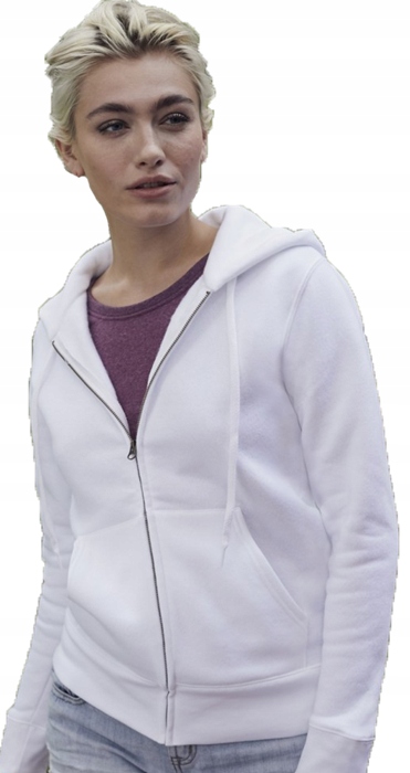 

Bluza premium rozpinana z kapturem Biała r Xs