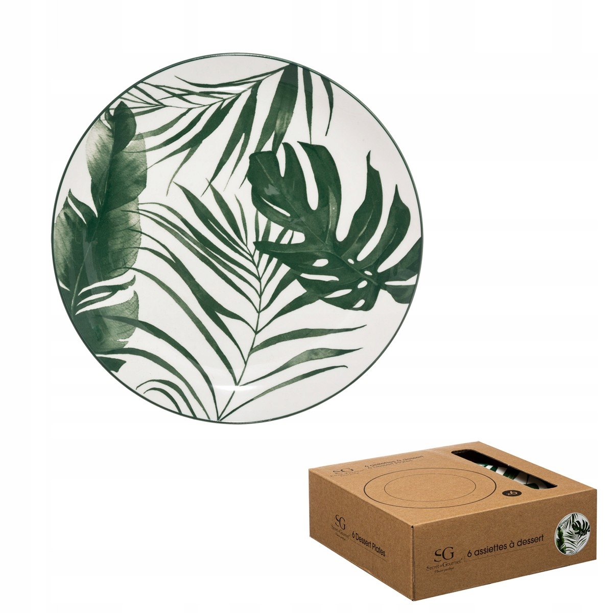 

Talerz deserowy talerzyk Monstera porcelana 6 Szt