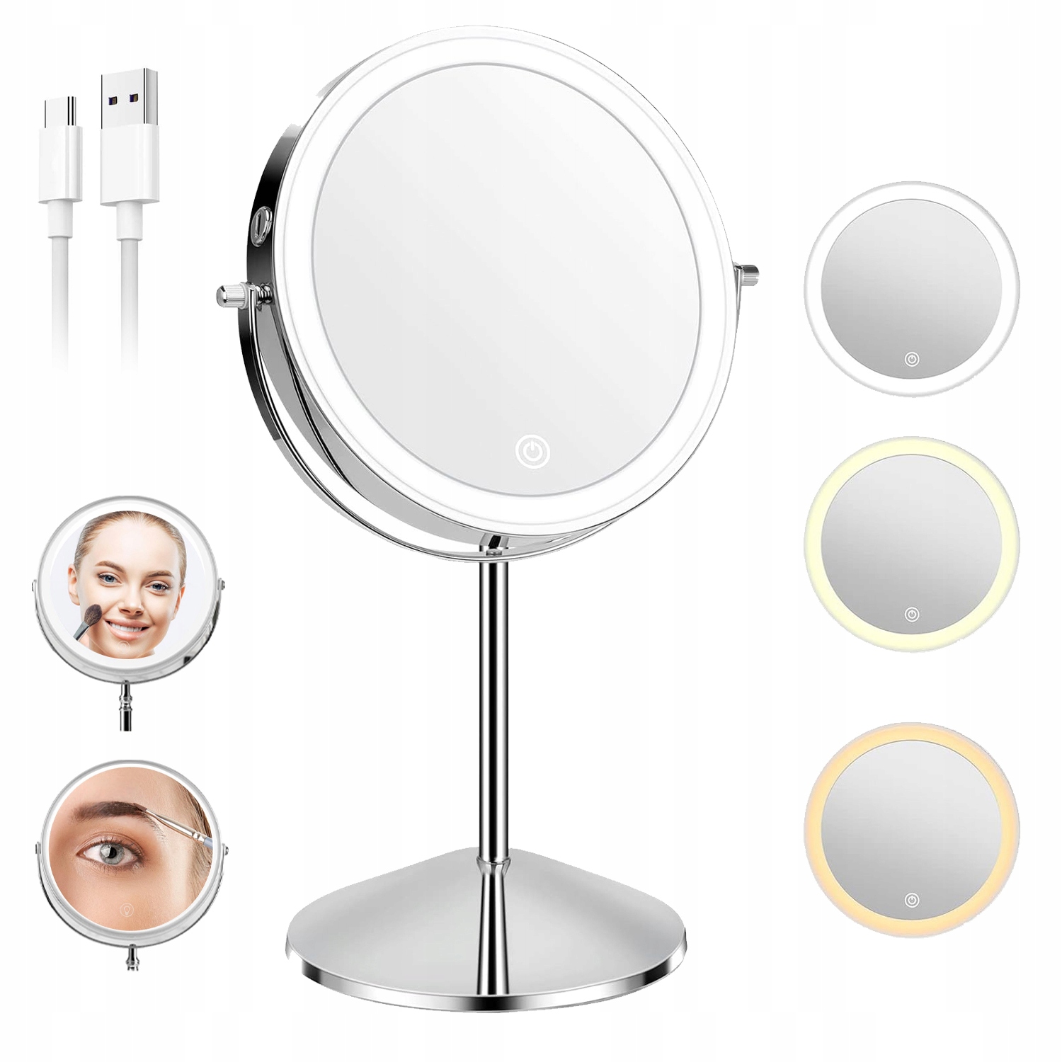 Led Osvětlené Kosmetické Zrcátko Zrcadlo Pro Zvětšení Make-upu 1X/10X