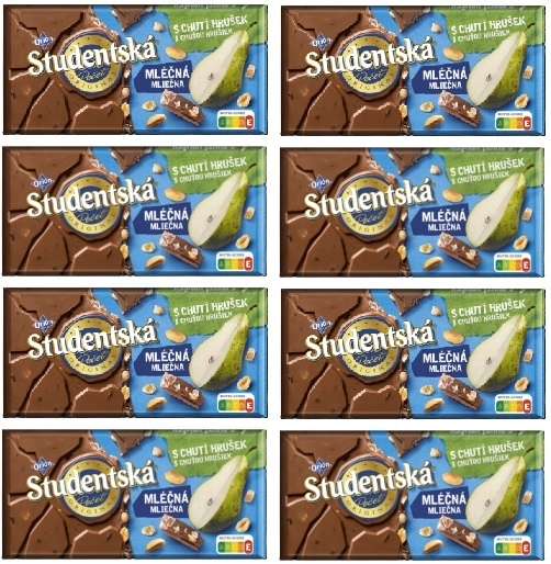 8x 170g Orion Studentska Mleczna gruszka czekolada Pół Kartonu