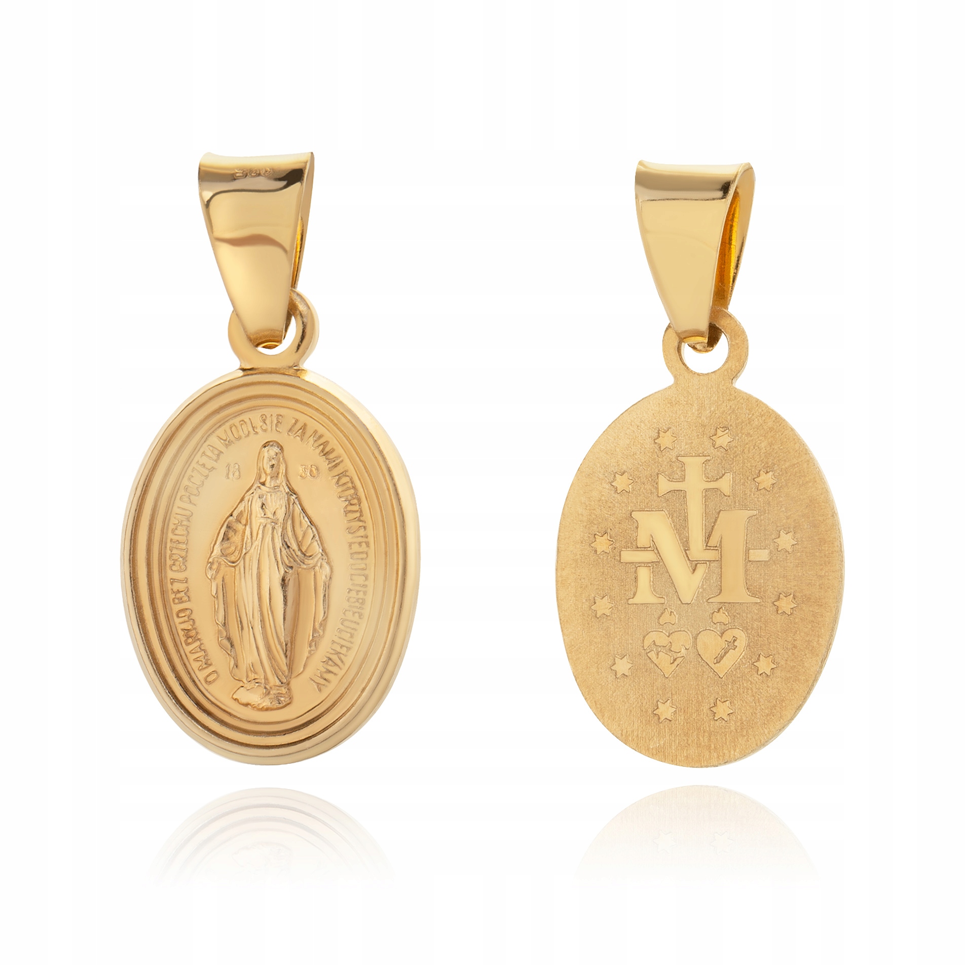 Nádherný Stříbrný Medailon Neposkvrněný, Pozlacený 925