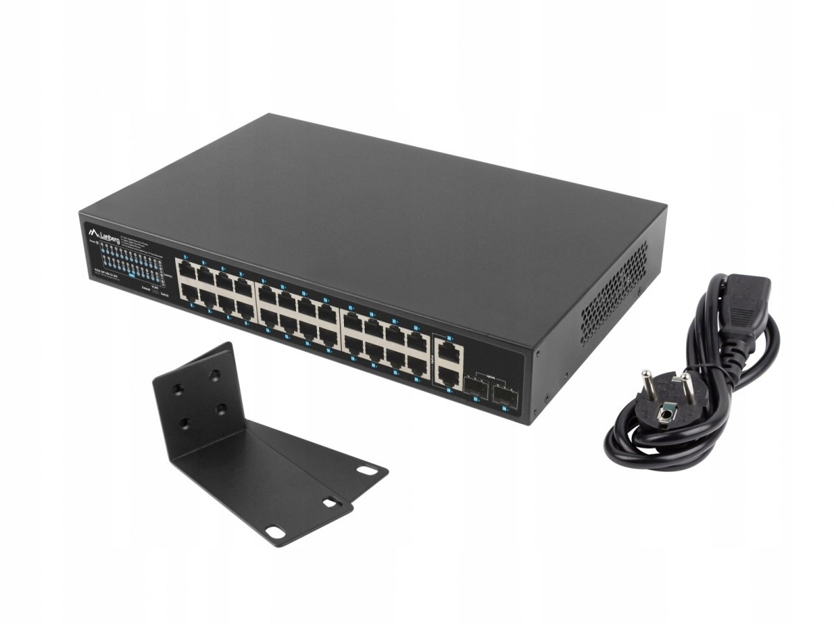 Lanberg Switch 24x1GB Poe+ 2xGB 2xSFP rack 19'' gigabit ethernet 360W