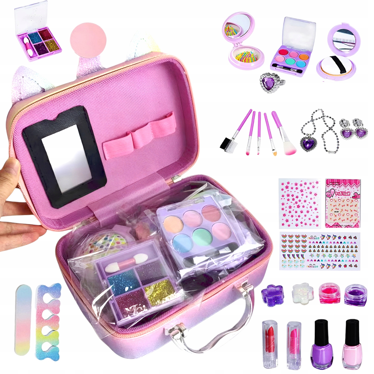velký kosmetický make-up na nehty pro dívky kufřík